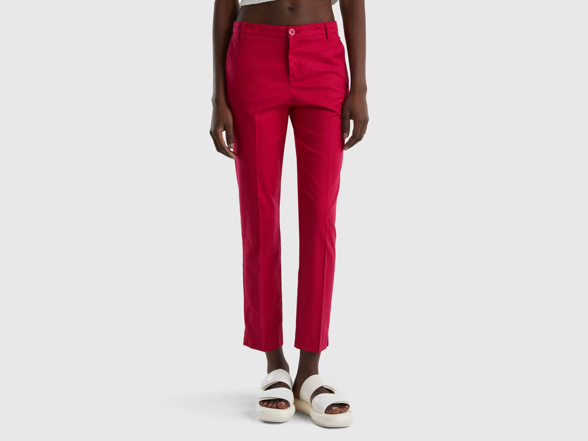 Benetton Chinos De Algodón Elastico-Mujer Pantalones Y Chinos