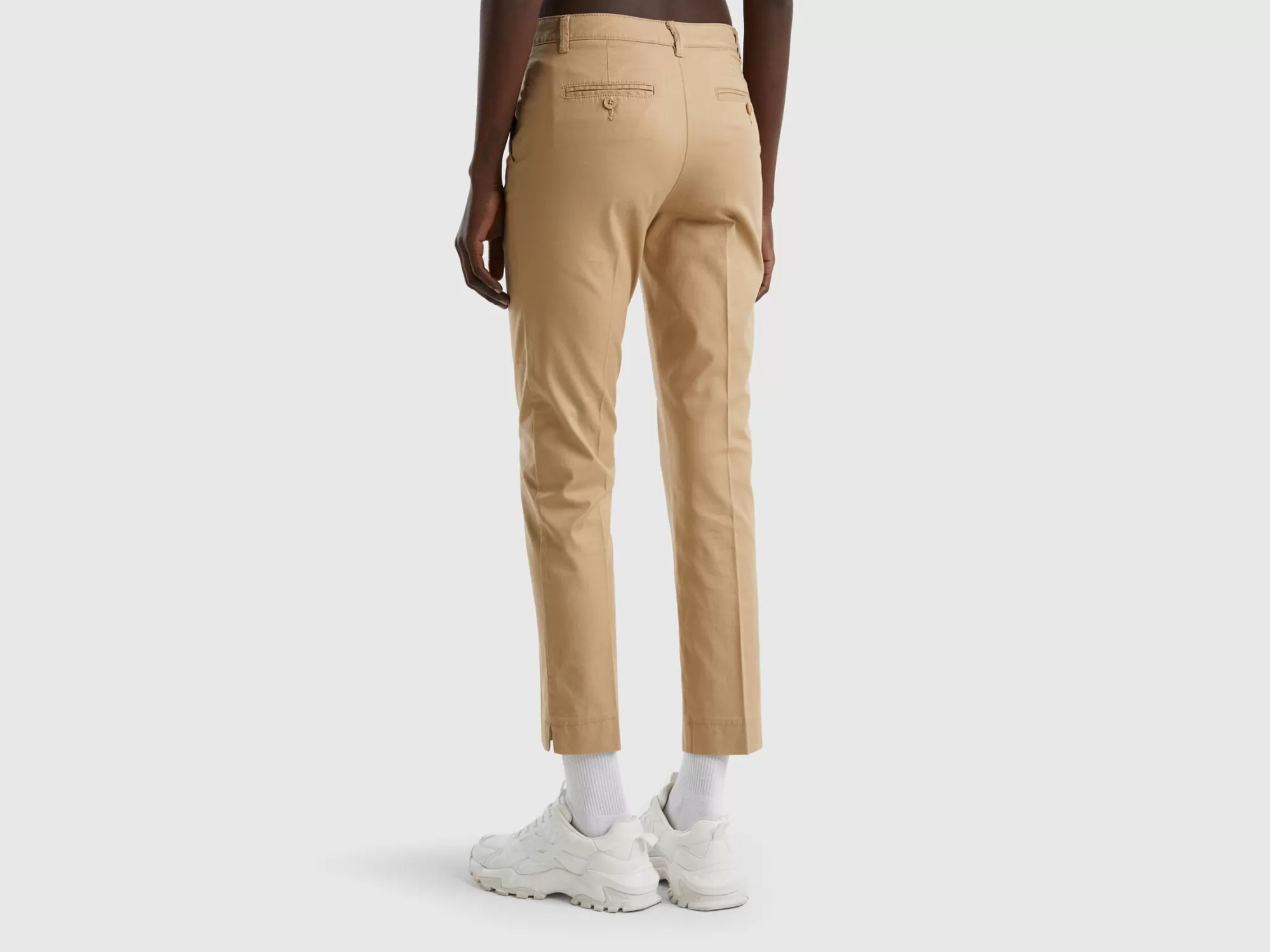 Benetton Chinos De Algodón Elastico-Mujer Pantalones Y Chinos