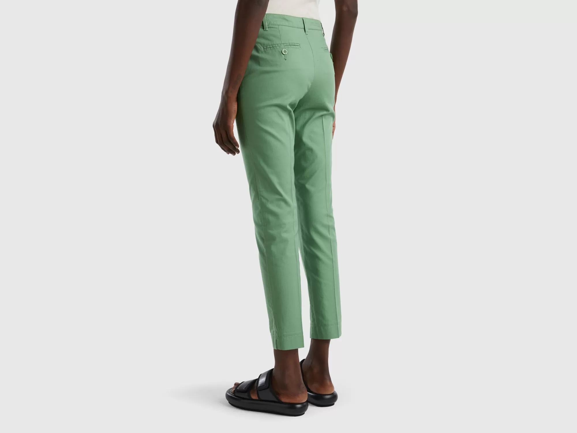 Benetton Chinos De Algodón Elastico-Mujer Pantalones Y Chinos