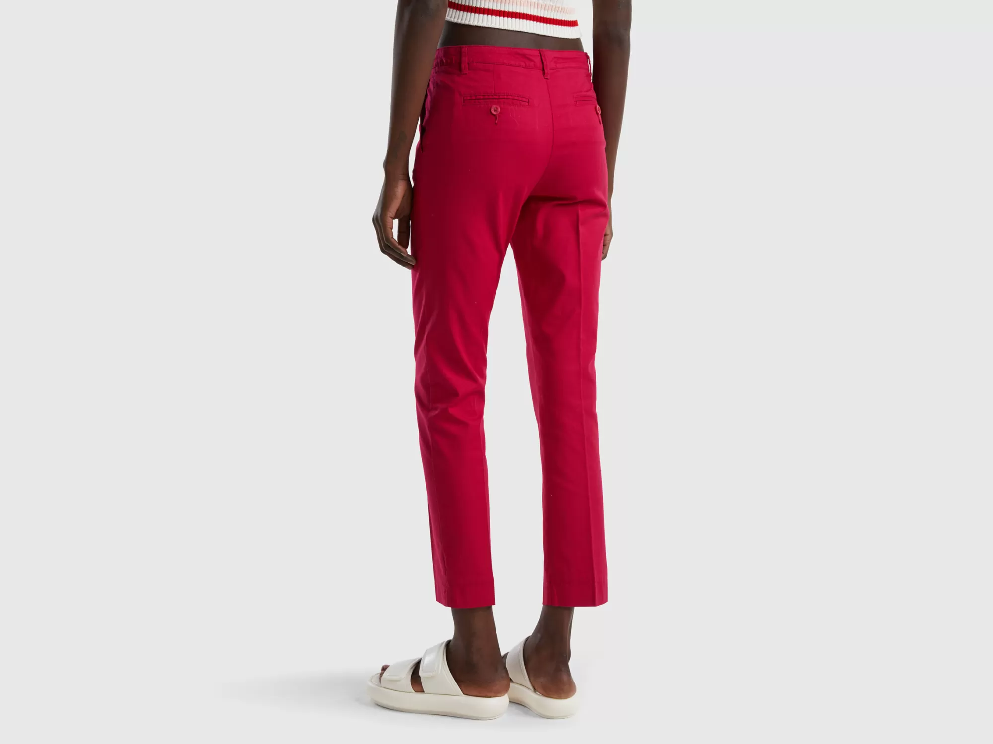 Benetton Chinos De Algodón Elastico-Mujer Pantalones Y Chinos