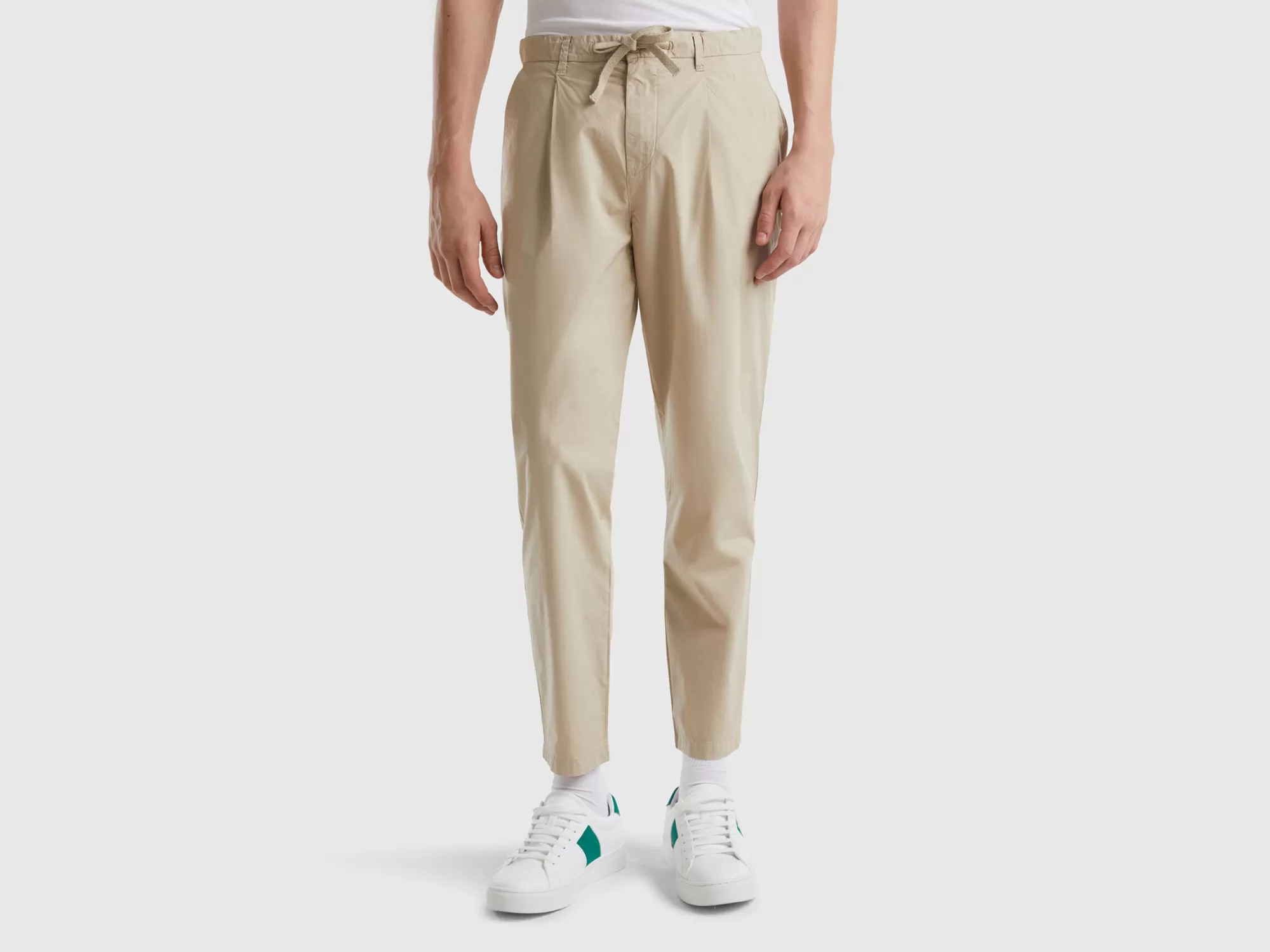 Benetton Chinos De Tela Con Cordon-Hombre Pantalones Y Chinos