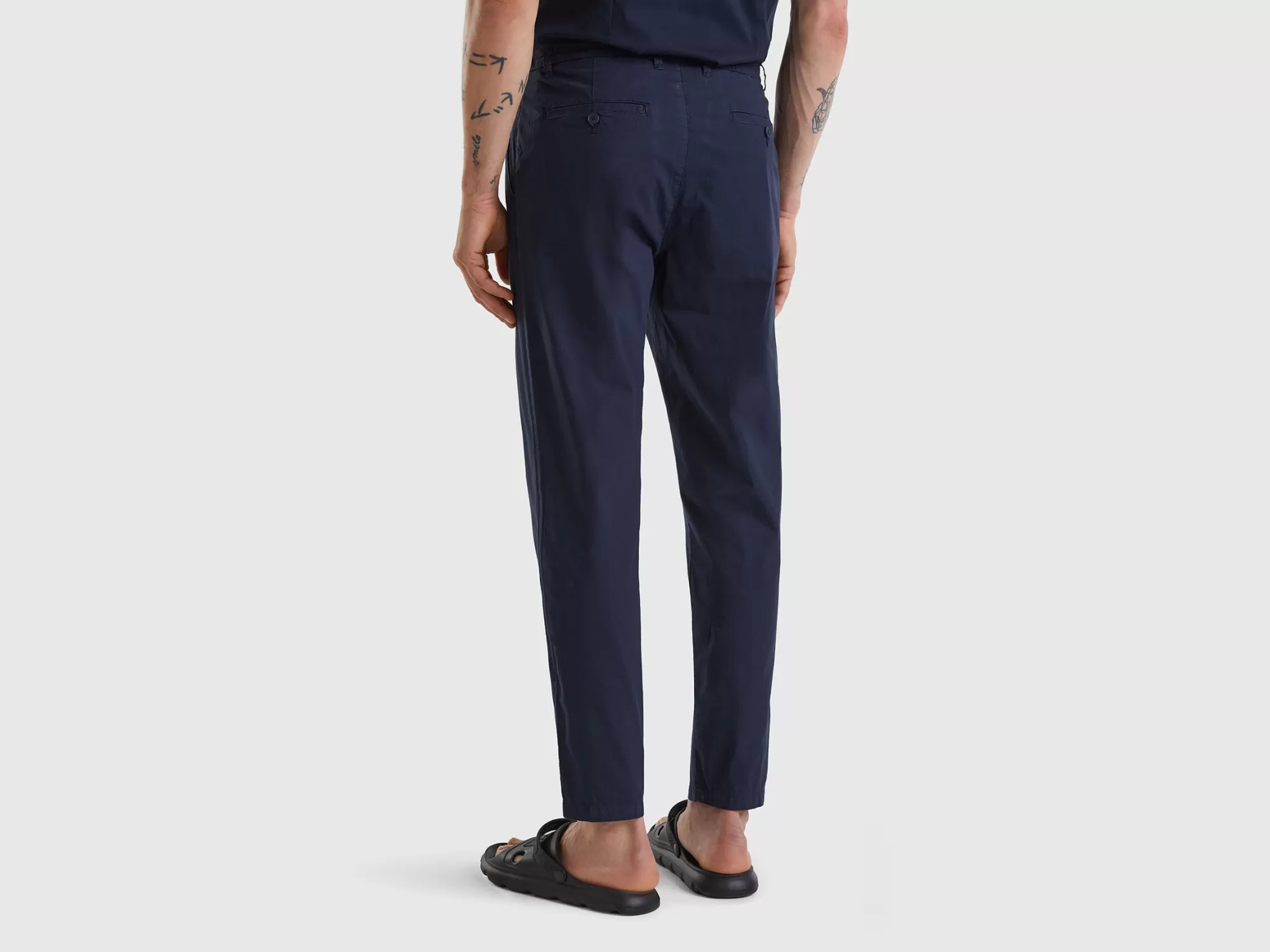 Benetton Chinos De Tela Con Cordon-Hombre Pantalones Y Chinos