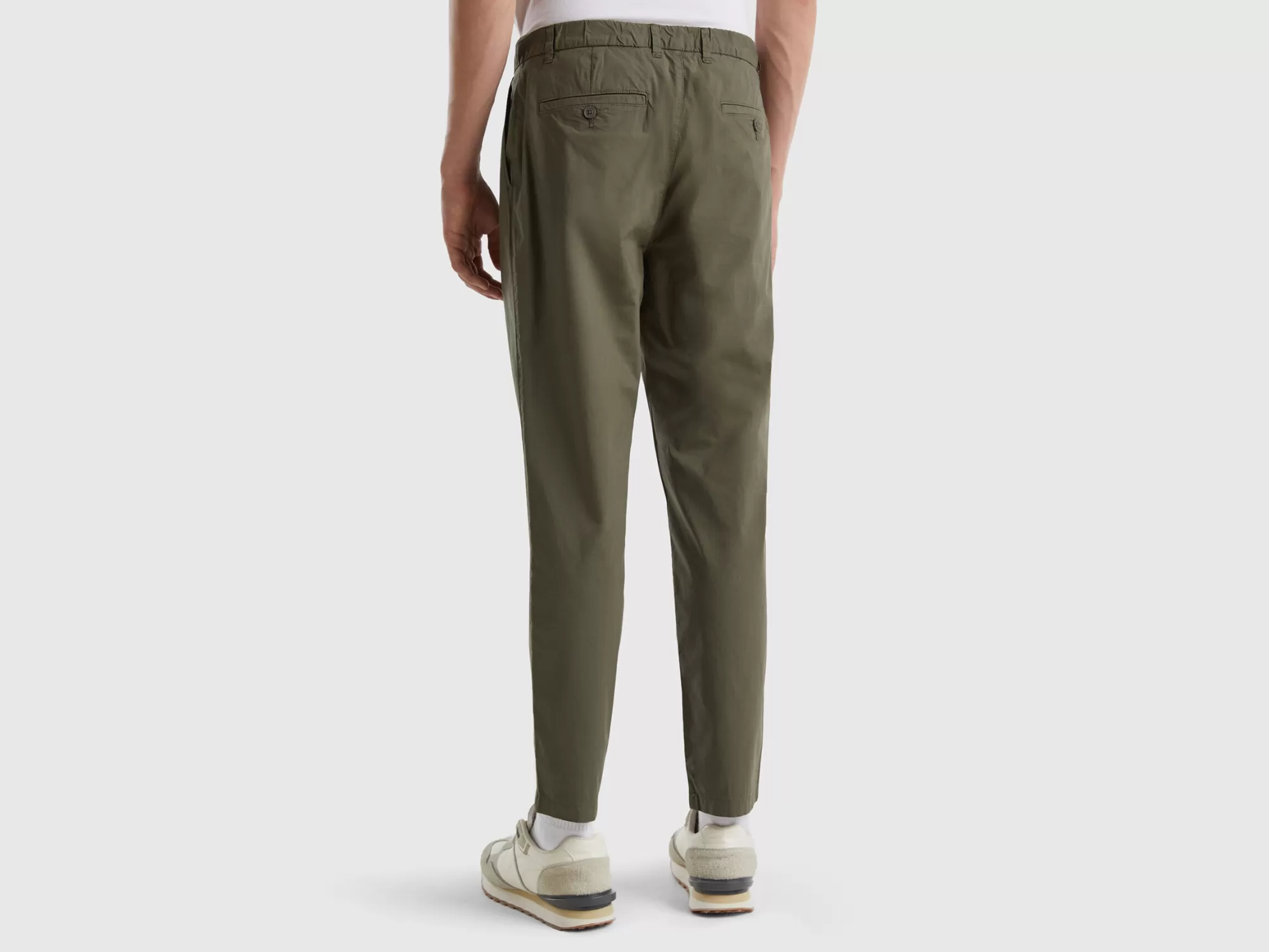 Benetton Chinos De Tela Con Cordon-Hombre Pantalones Y Chinos