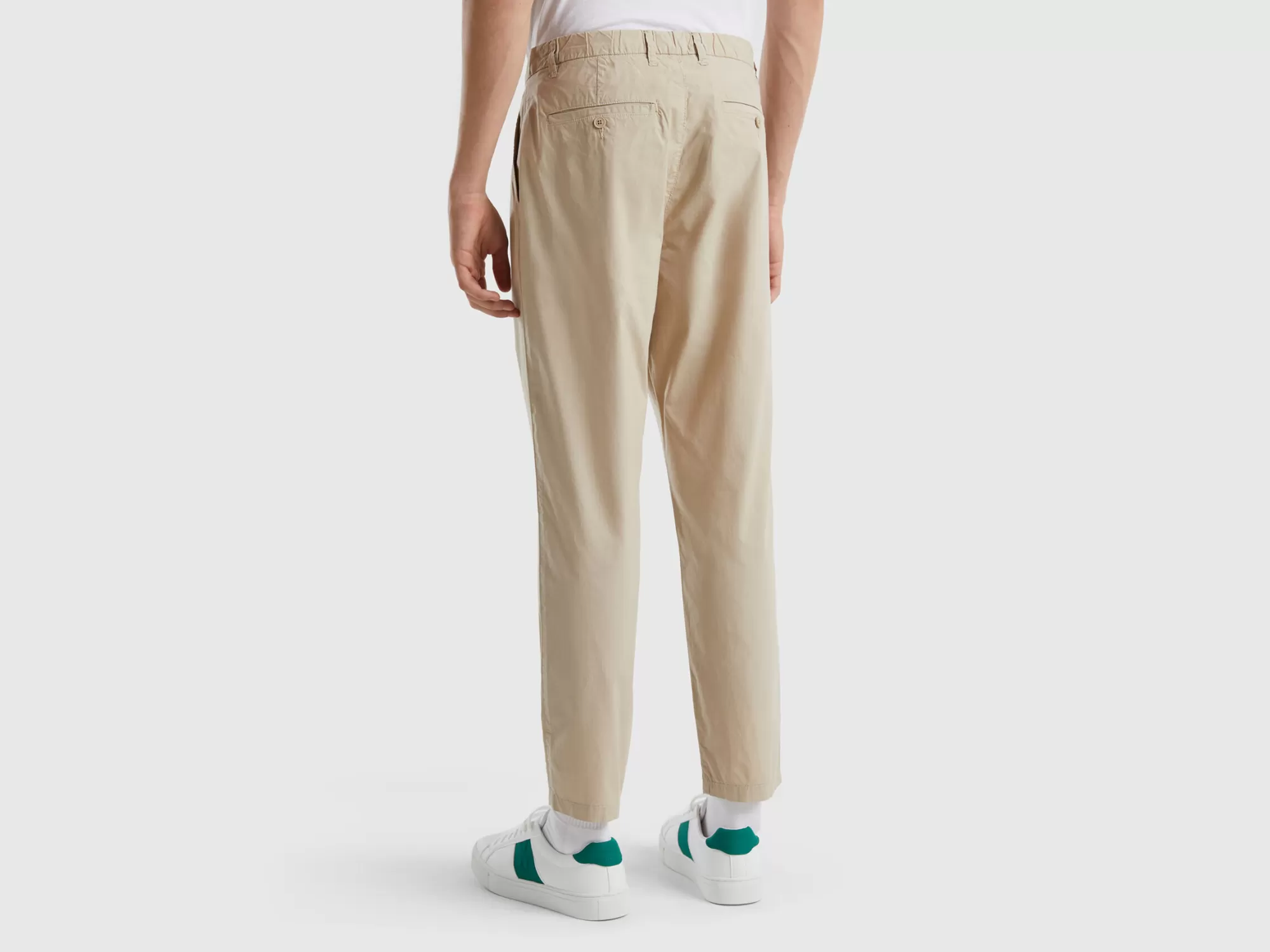 Benetton Chinos De Tela Con Cordon-Hombre Pantalones Y Chinos