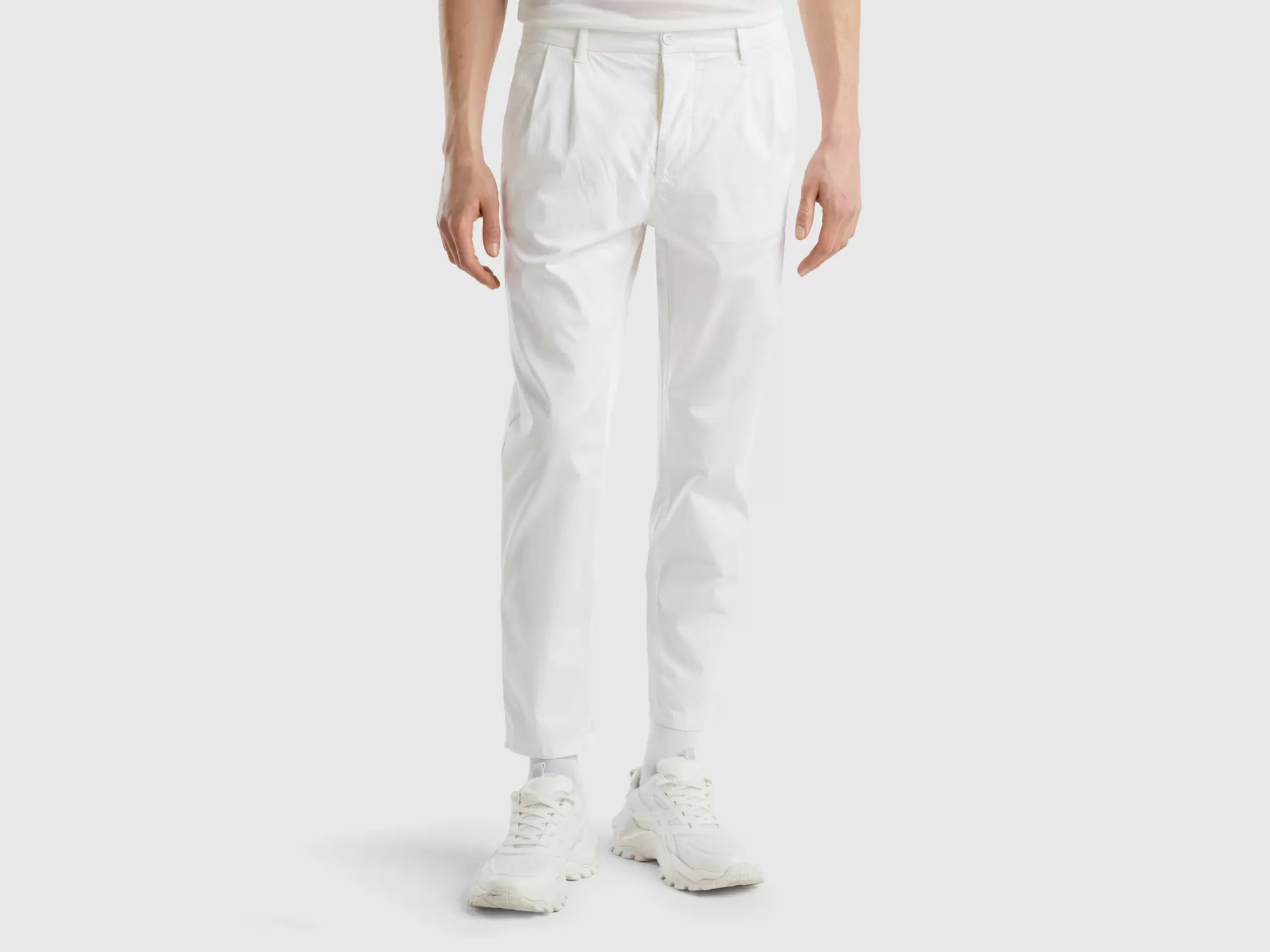 Benetton Chinos Ligeros De Corte Zanahoria-Hombre Pantalones Y Chinos