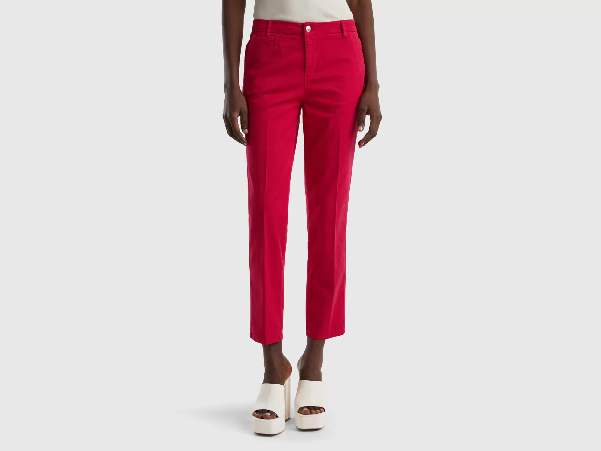 Benetton Chinos S Slim Fit De Algodón-Mujer Pantalones Y Chinos