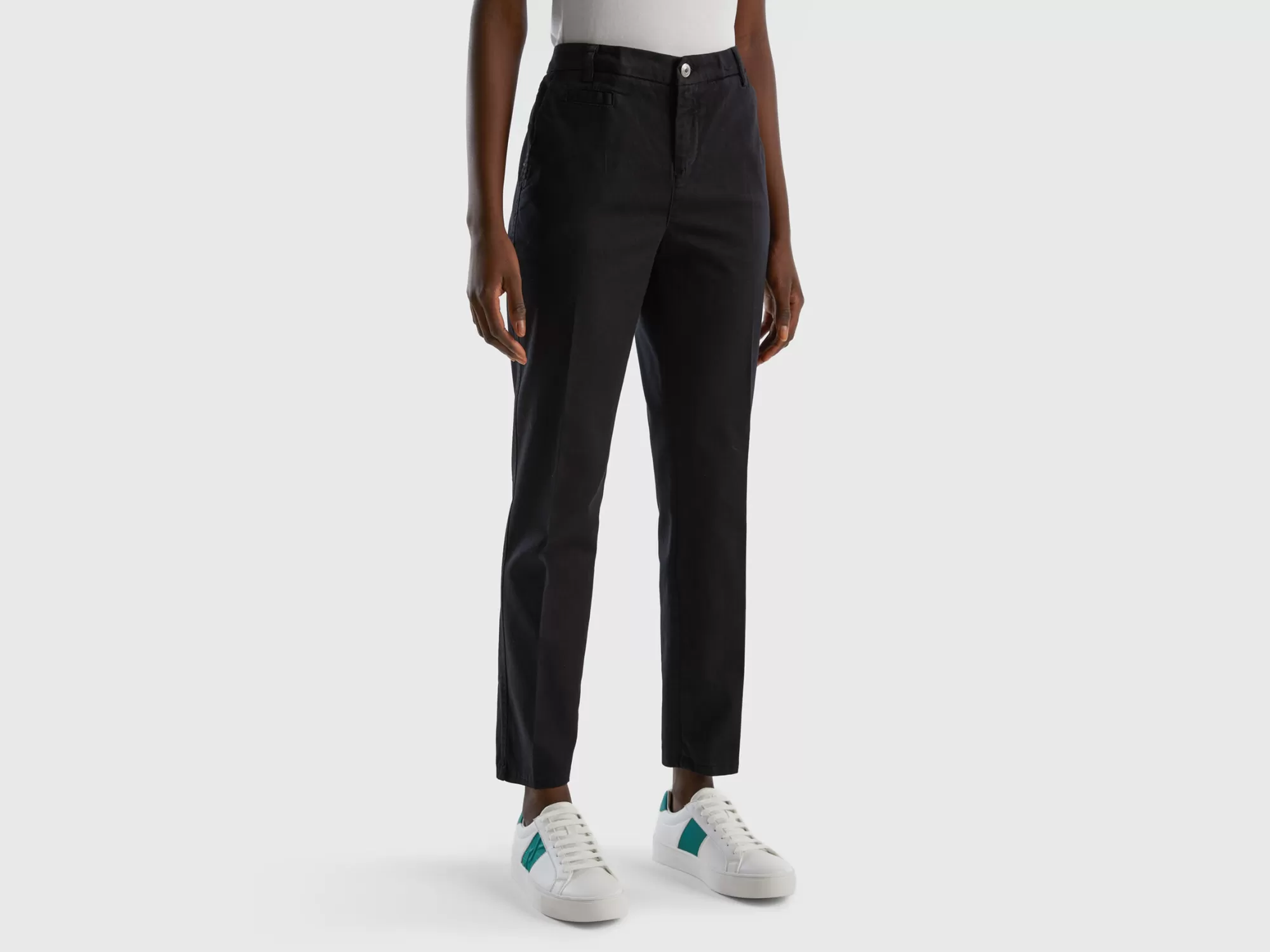 Benetton Chinos Slim Fit De Algodón-Mujer Pantalones Y Chinos