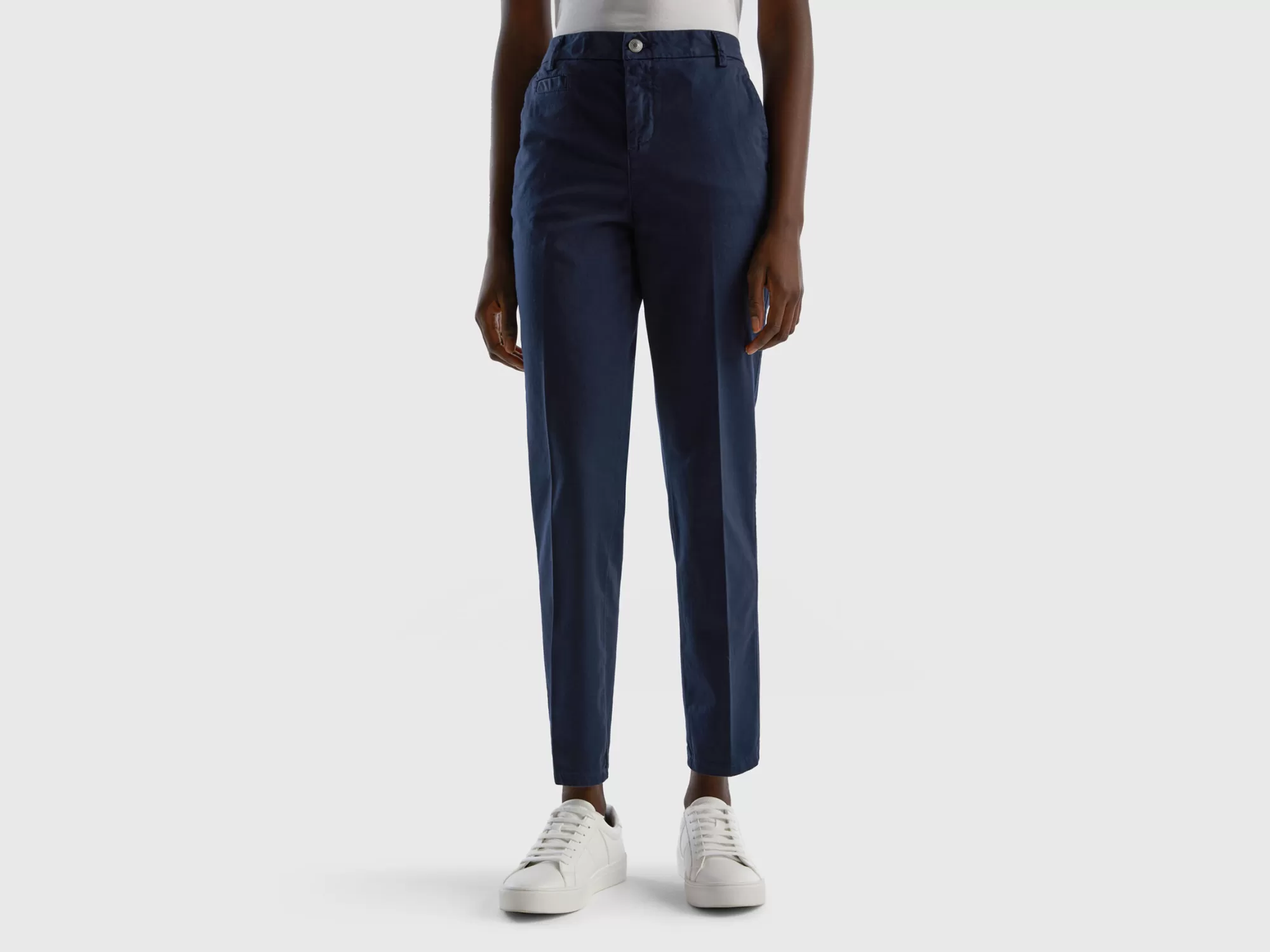 Benetton Chinos Slim Fit De Algodón-Mujer Pantalones Y Chinos