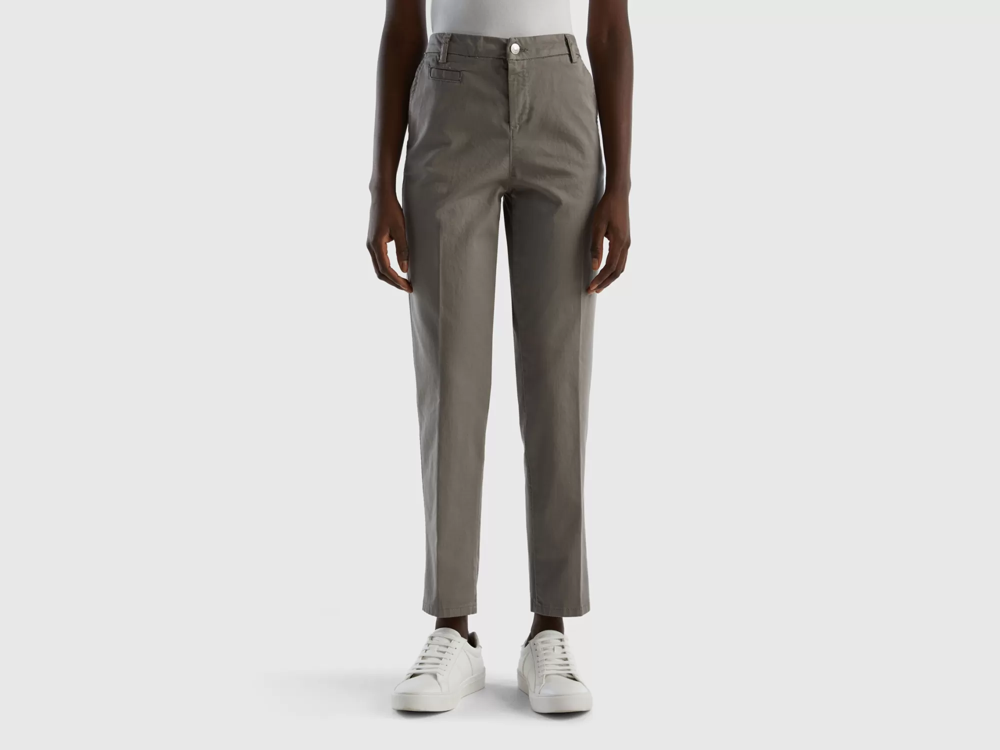 Benetton Chinos Slim Fit De Algodón-Mujer Pantalones Y Chinos