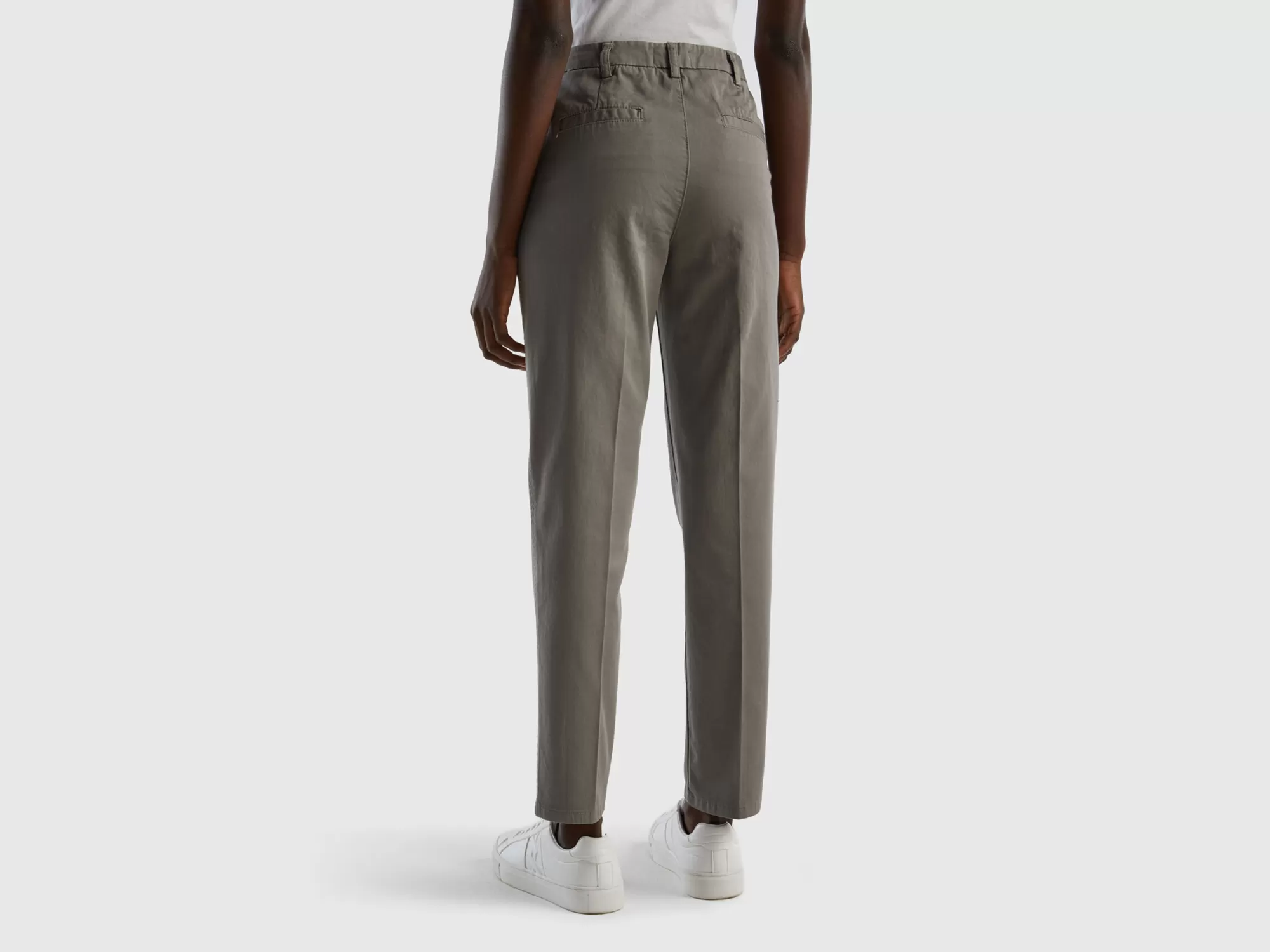 Benetton Chinos Slim Fit De Algodón-Mujer Pantalones Y Chinos