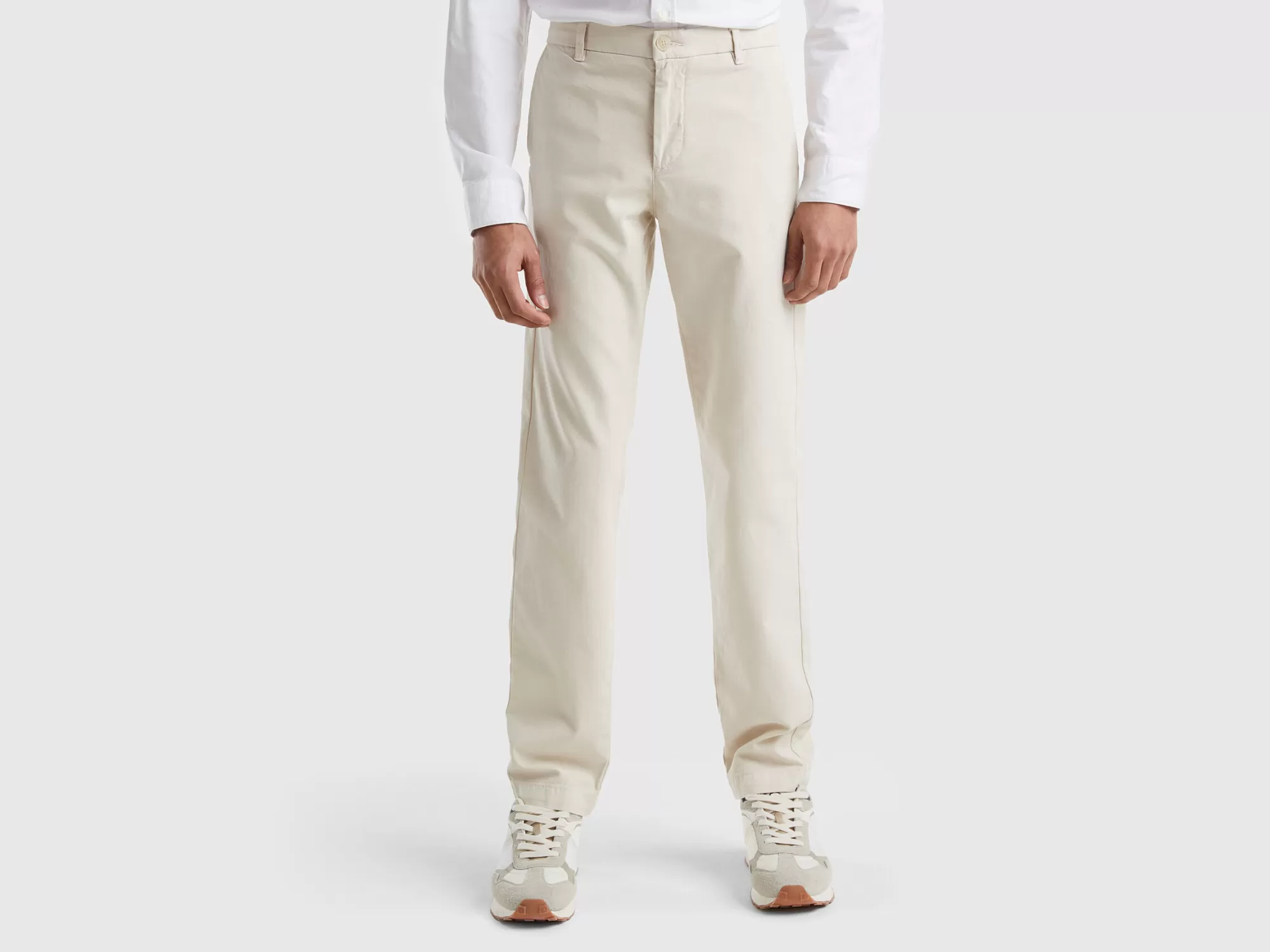 Benetton Chinos Slim Fit De Algodón Elastico-Hombre Pantalones Y Chinos