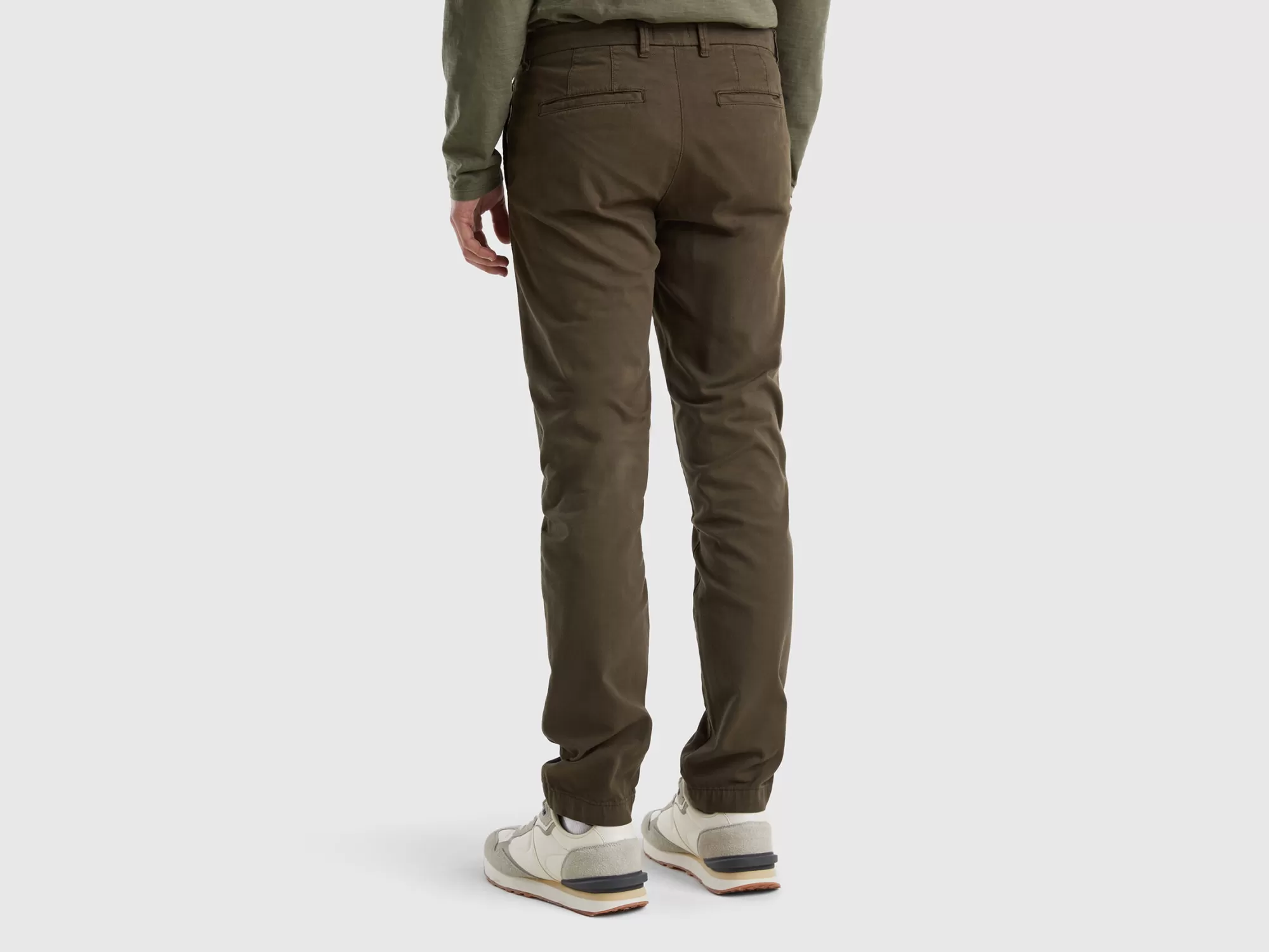 Benetton Chinos Slim Fit De Algodón Elastico-Hombre Pantalones Y Chinos