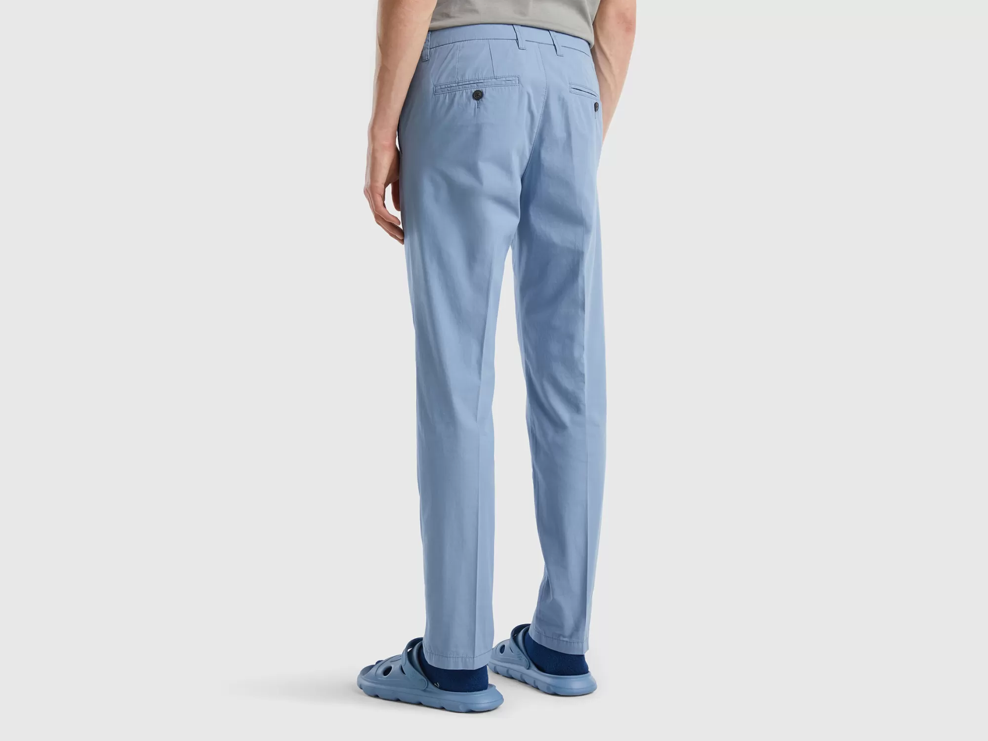 Benetton Chinos Slim Fit De Algodón Ligero-Hombre Pantalones Y Chinos