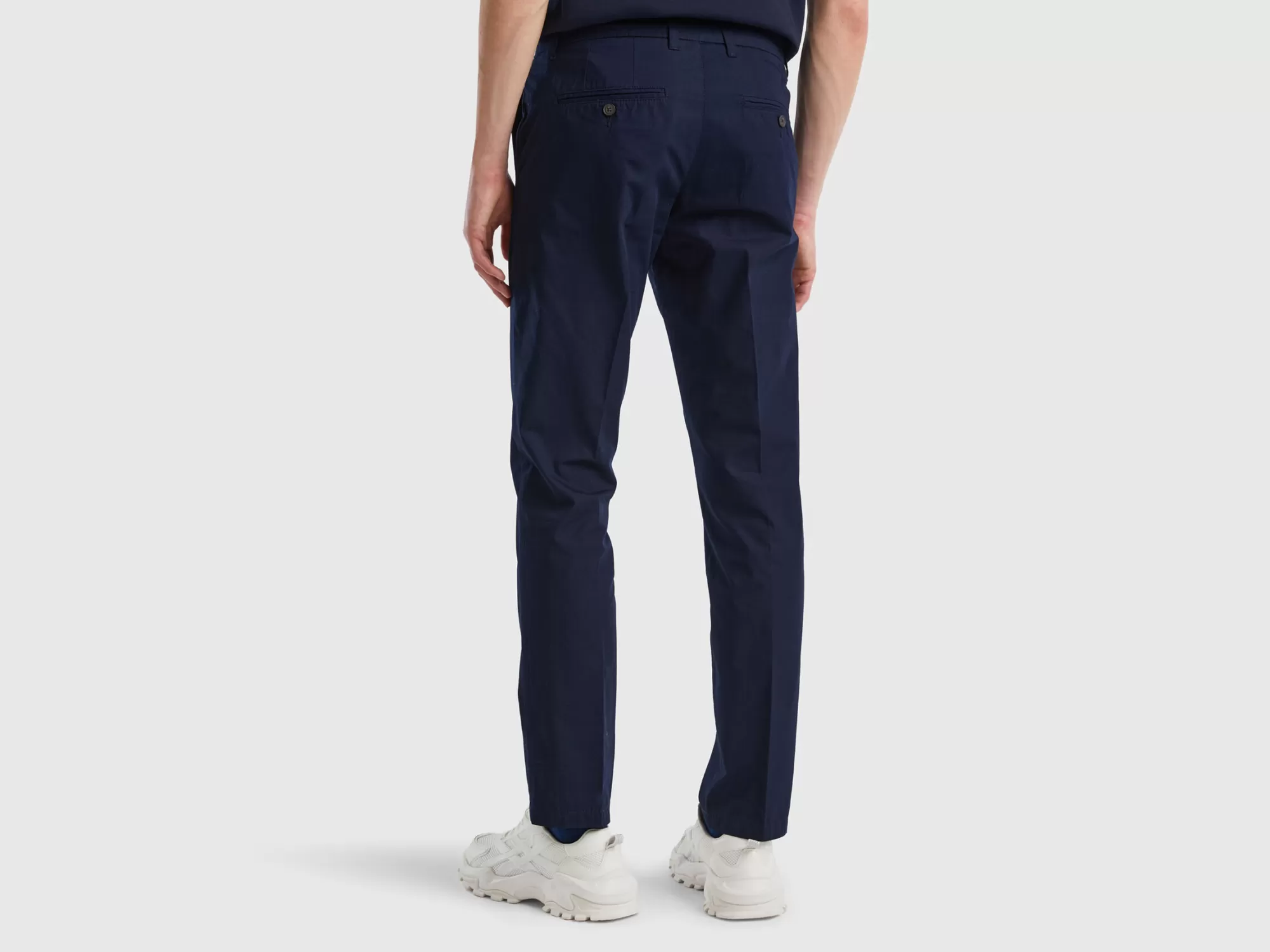 Benetton Chinos Slim Fit De Algodón Ligero-Hombre Pantalones Y Chinos