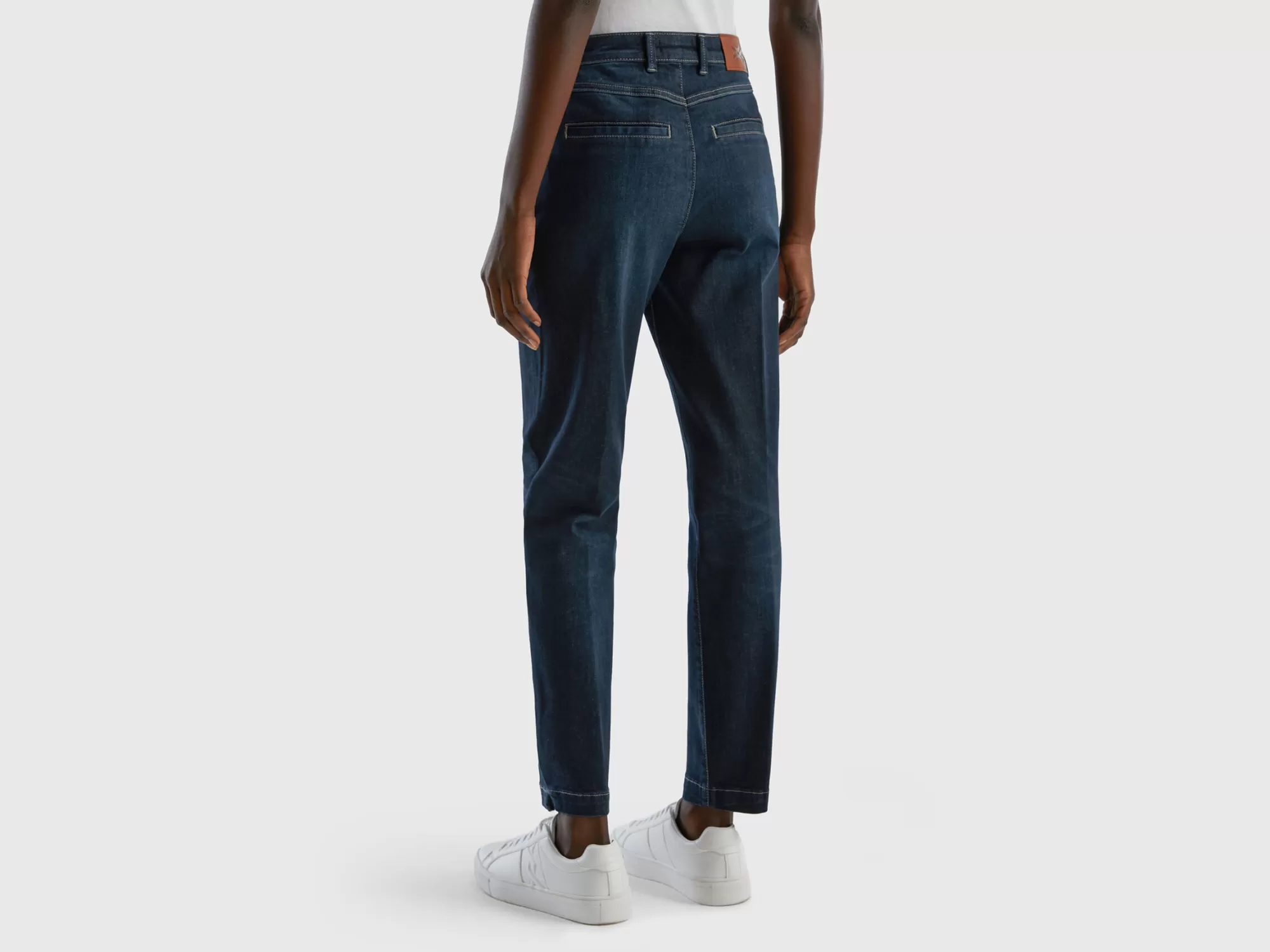 Benetton Chinos Slim Fit En Denim-Mujer Pantalones Y Chinos