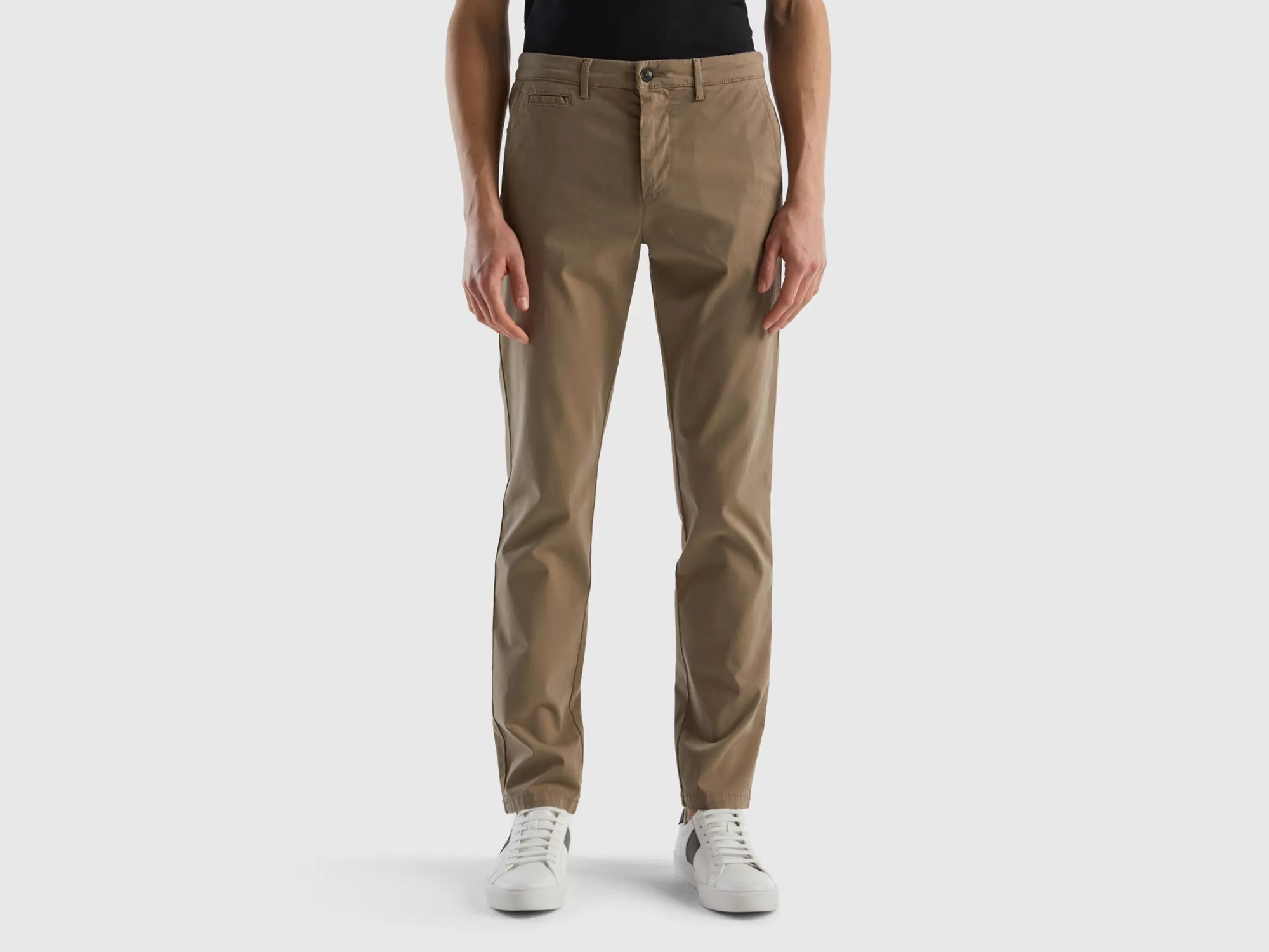 Benetton Chinos Slim Fit Gris Ceniza-Hombre Pantalones Y Chinos