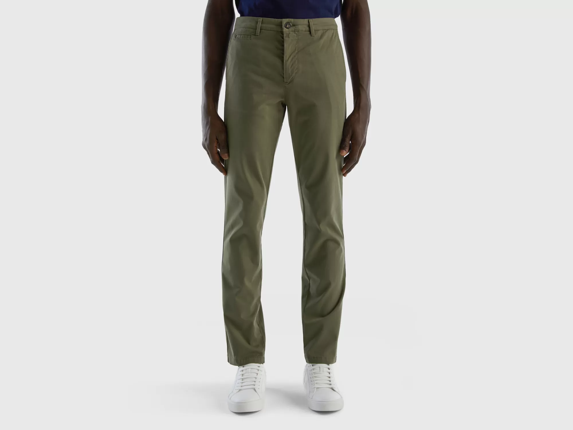 Benetton Chinos Verdes Slim Fit-Hombre Pantalones Y Chinos