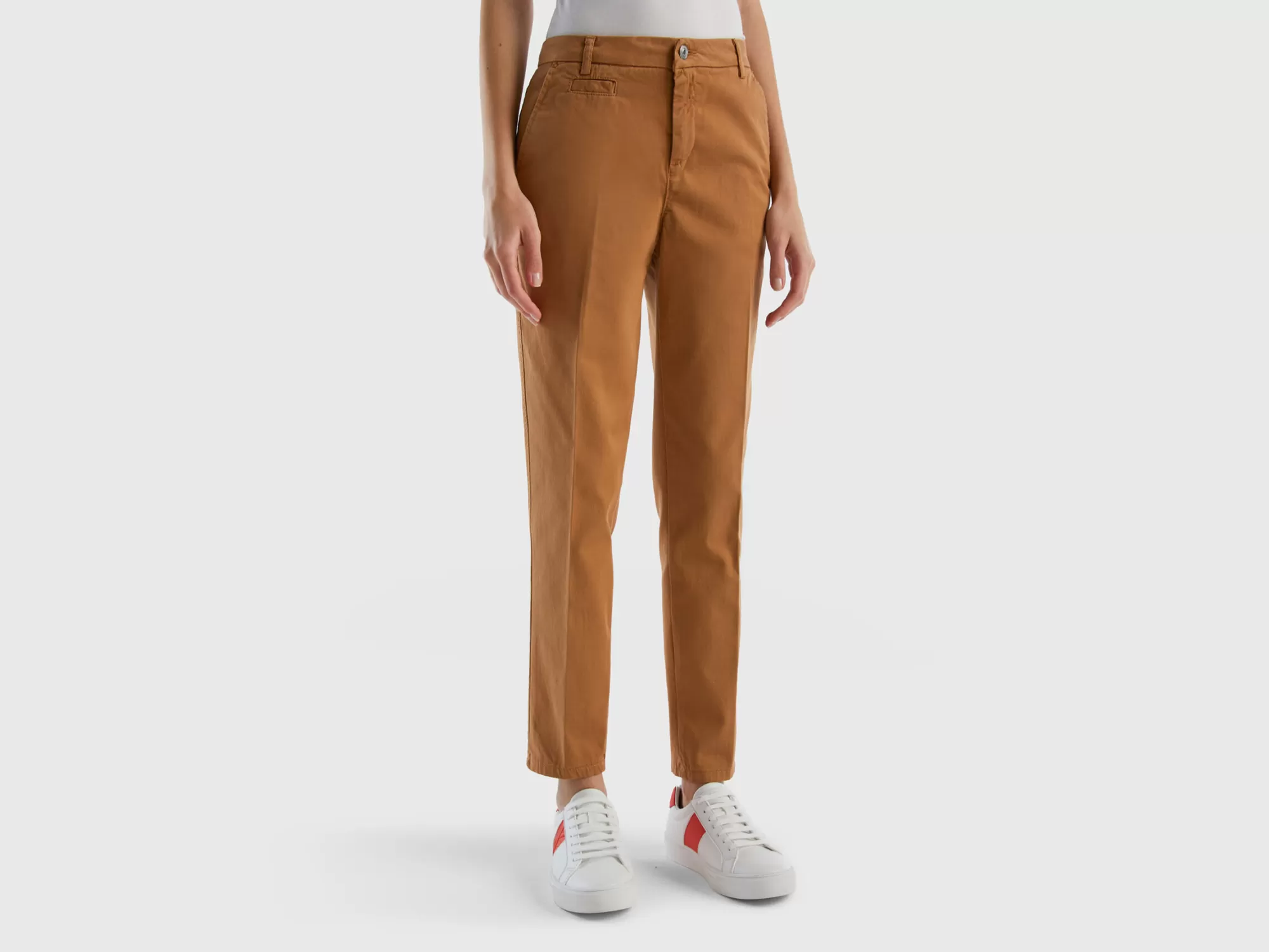 Benetton Chinosslim Fit De Algodón-Mujer Pantalones Y Chinos