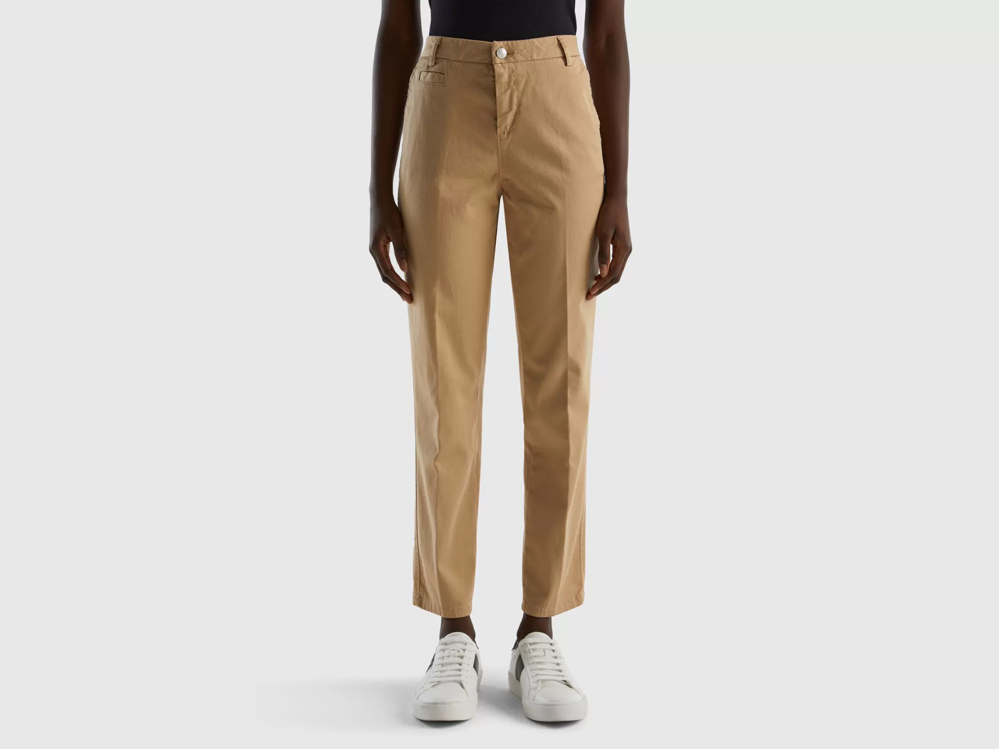 Benetton Chinosslim Fit De Algodón-Mujer Pantalones Y Chinos