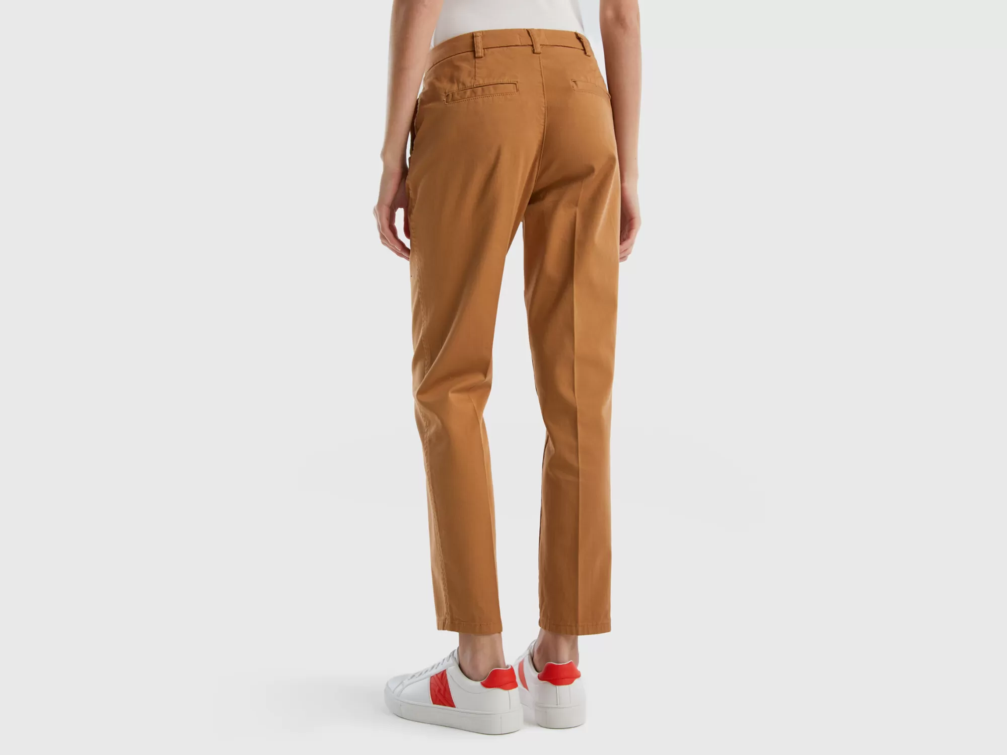 Benetton Chinosslim Fit De Algodón-Mujer Pantalones Y Chinos