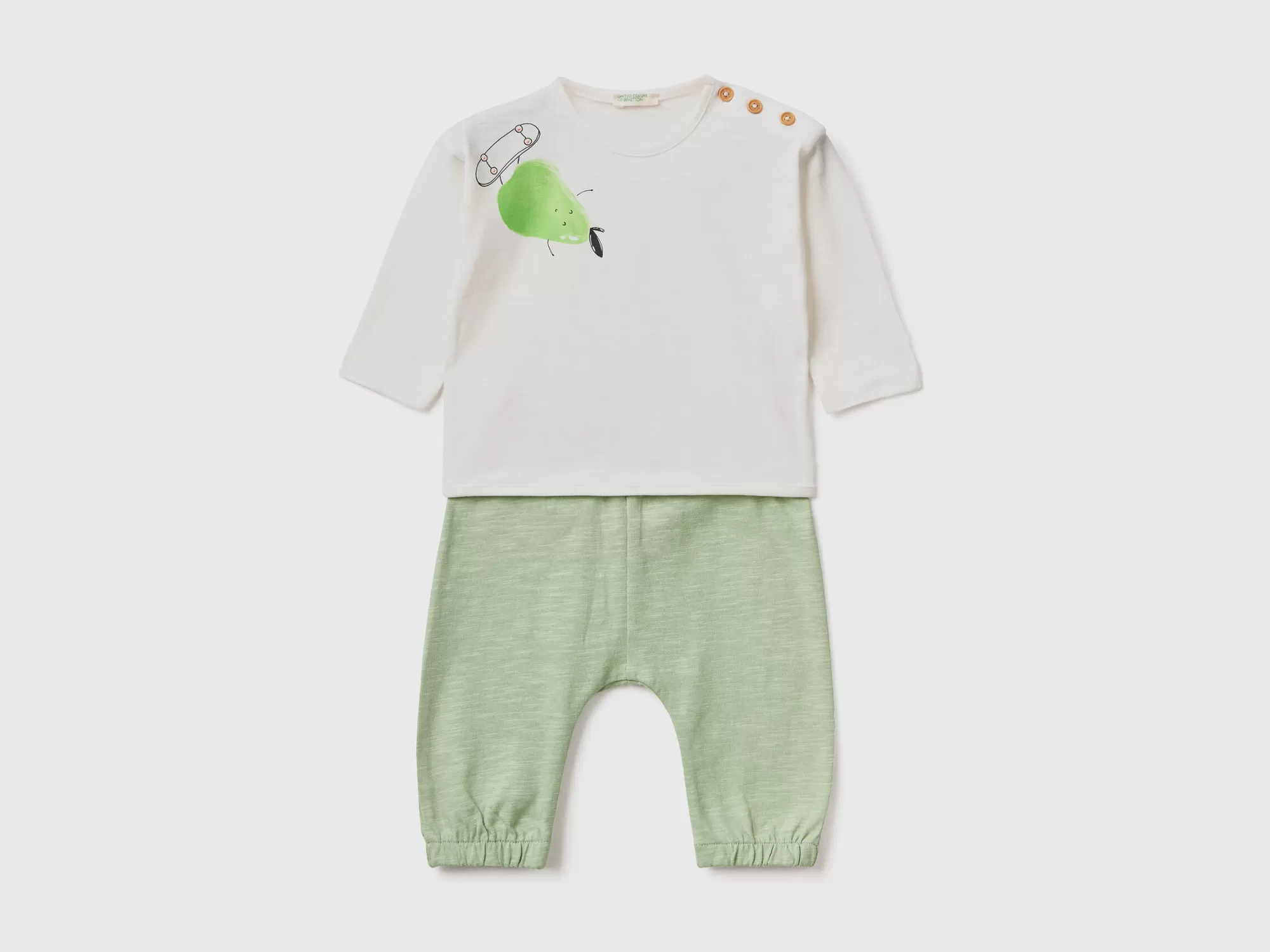 Benetton Conjunto De Camiseta Y Pantalon-Niños Conjuntos Y Petos