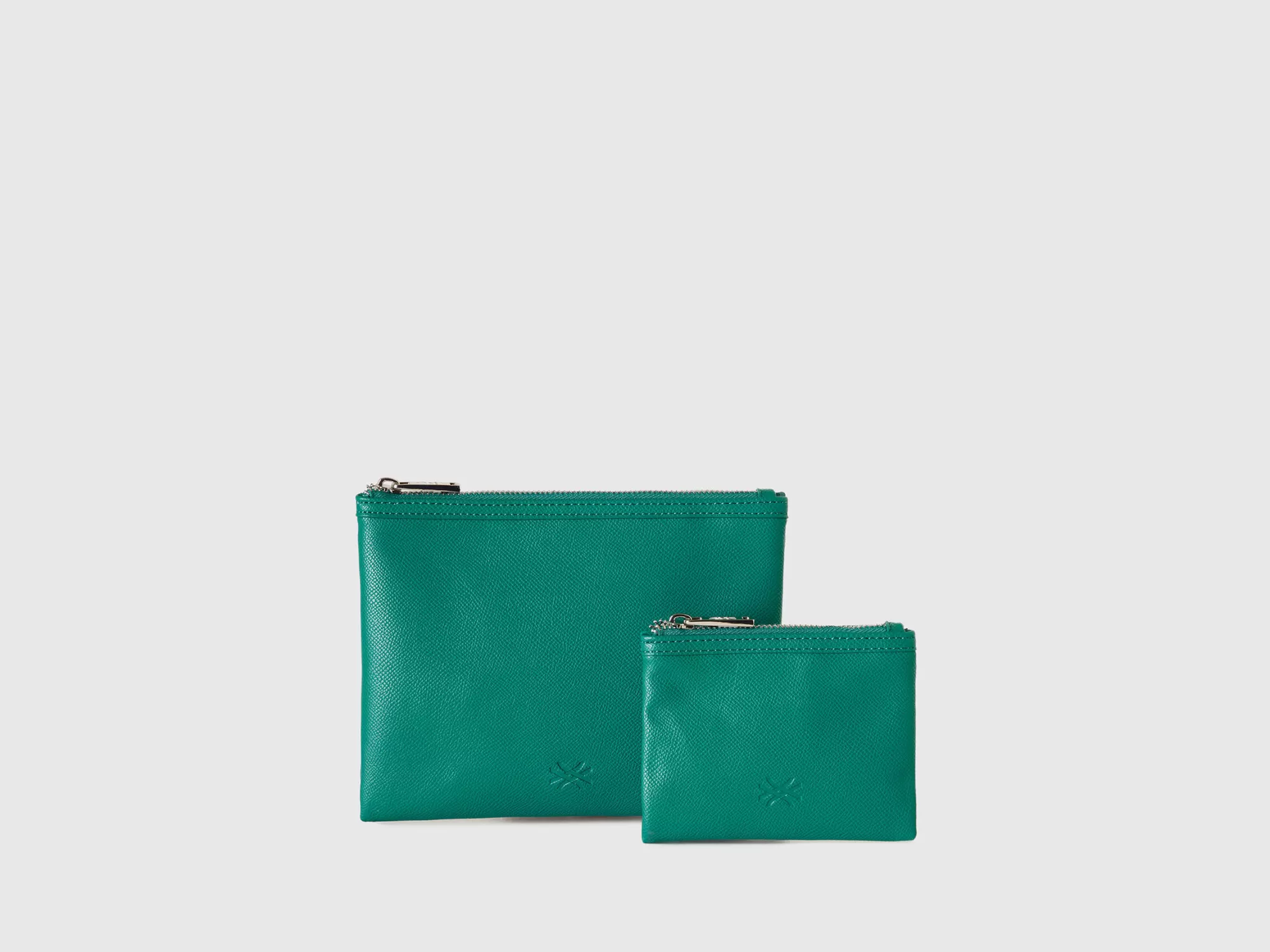 Benetton Dos Bolsos Clutch De Tejido Con Efecto Piel-Mujer Accesorios Y Calzado