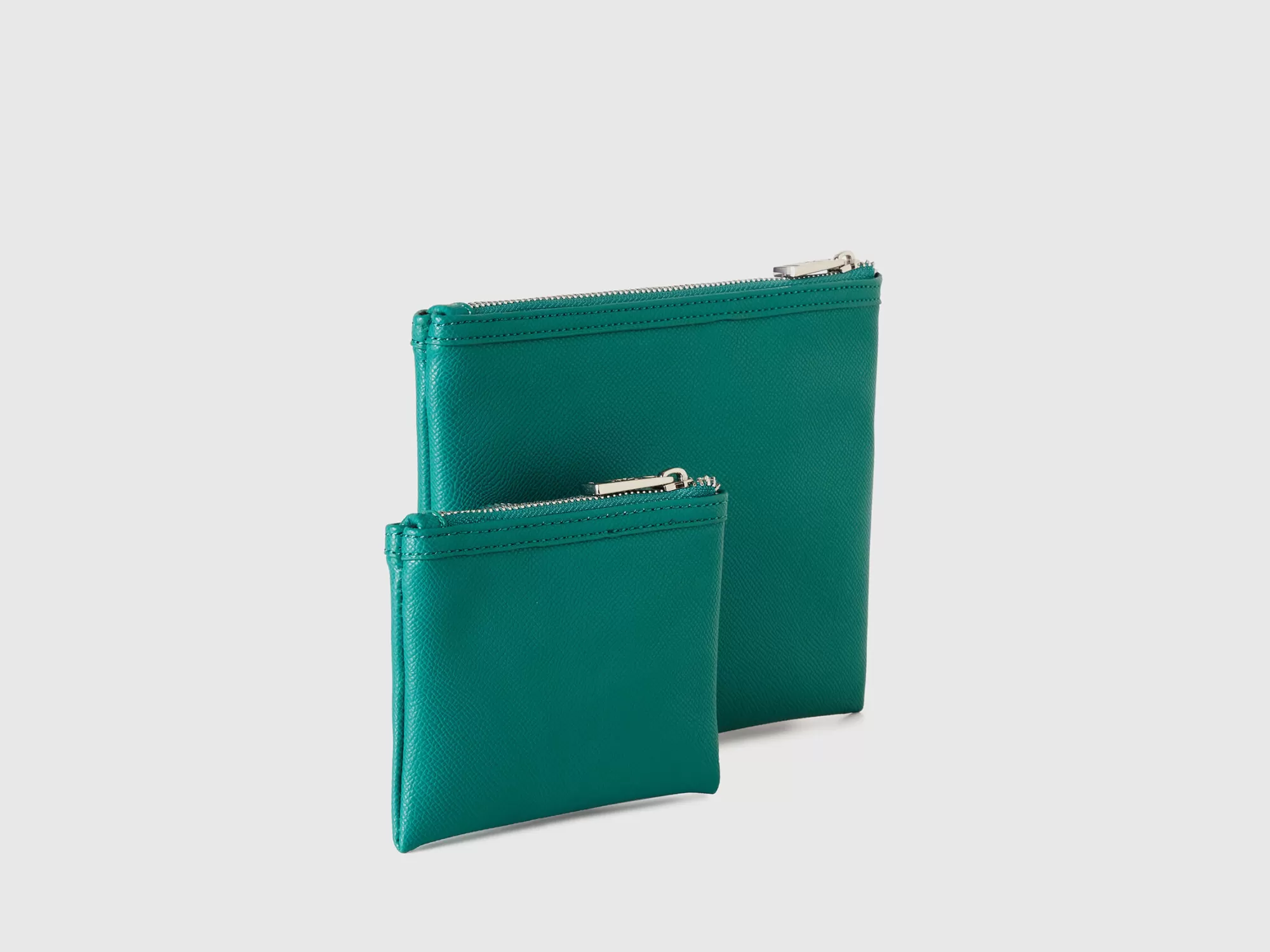 Benetton Dos Bolsos Clutch De Tejido Con Efecto Piel-Mujer Accesorios Y Calzado