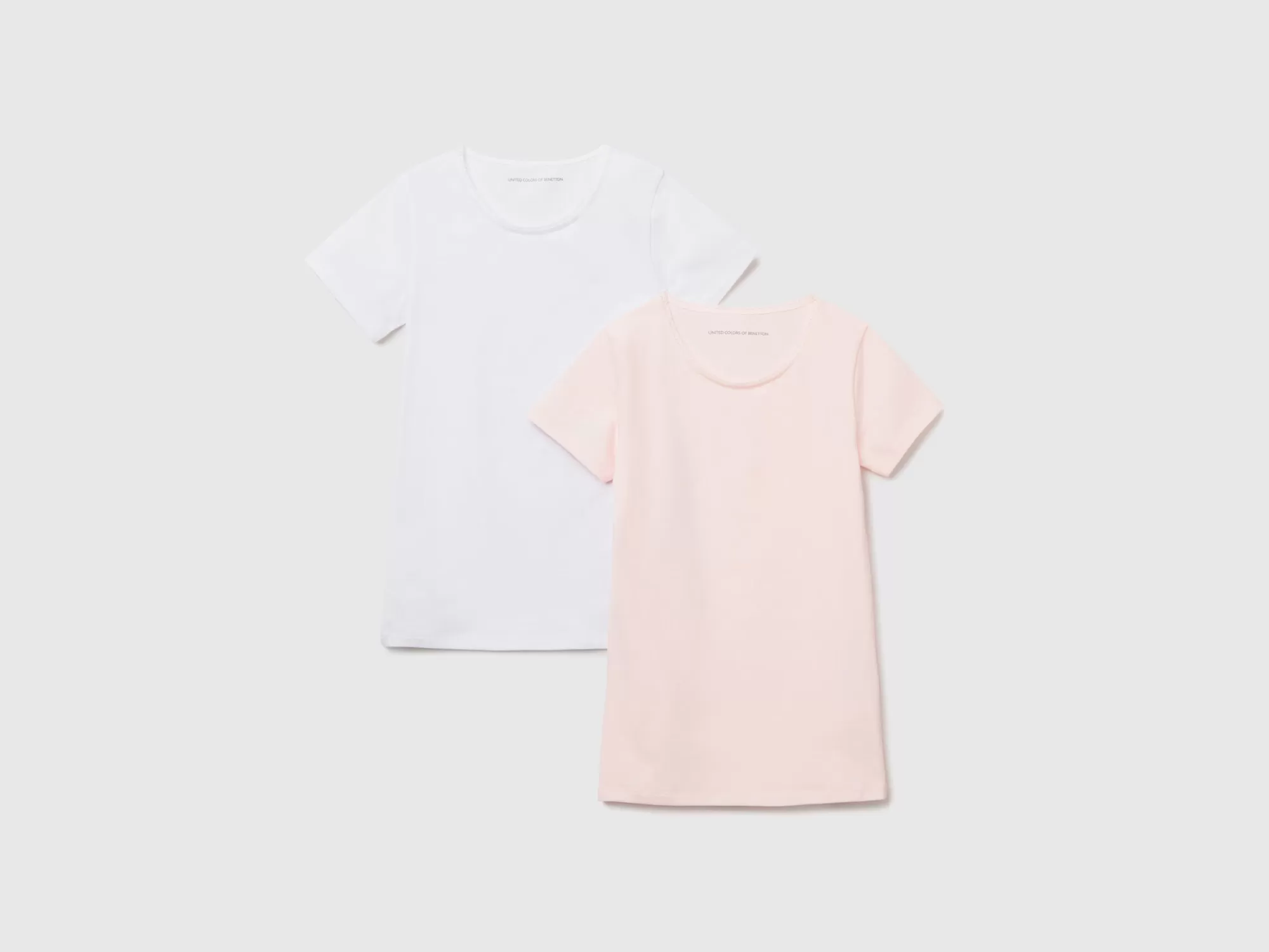 Benetton Dos Camisetas De Algodón Elastico-Niños Ropa Interior Y Pijamas