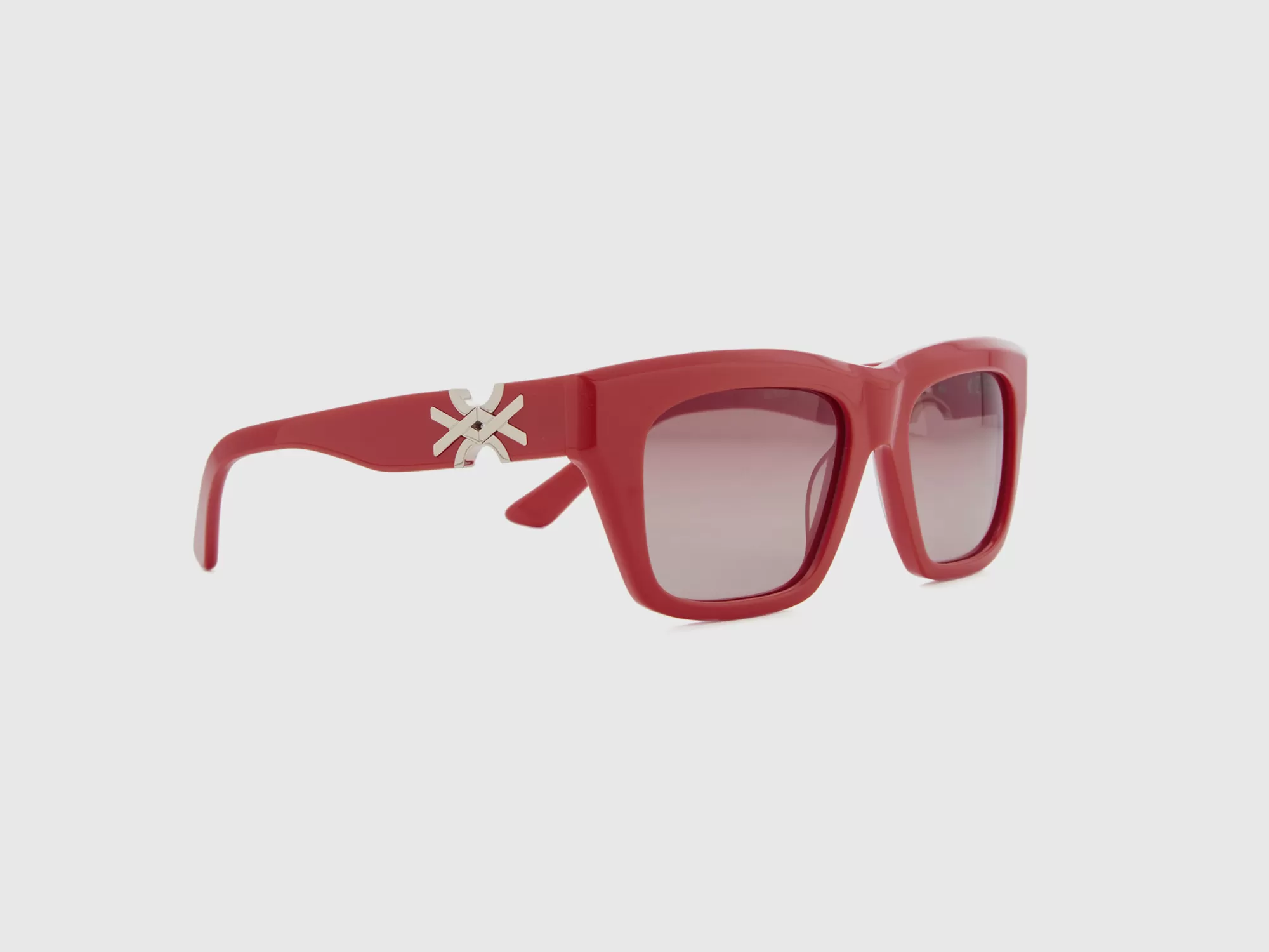 Benetton Gafas De Sol Rectangulares Rojas-Mujer Accesorios Y Calzado