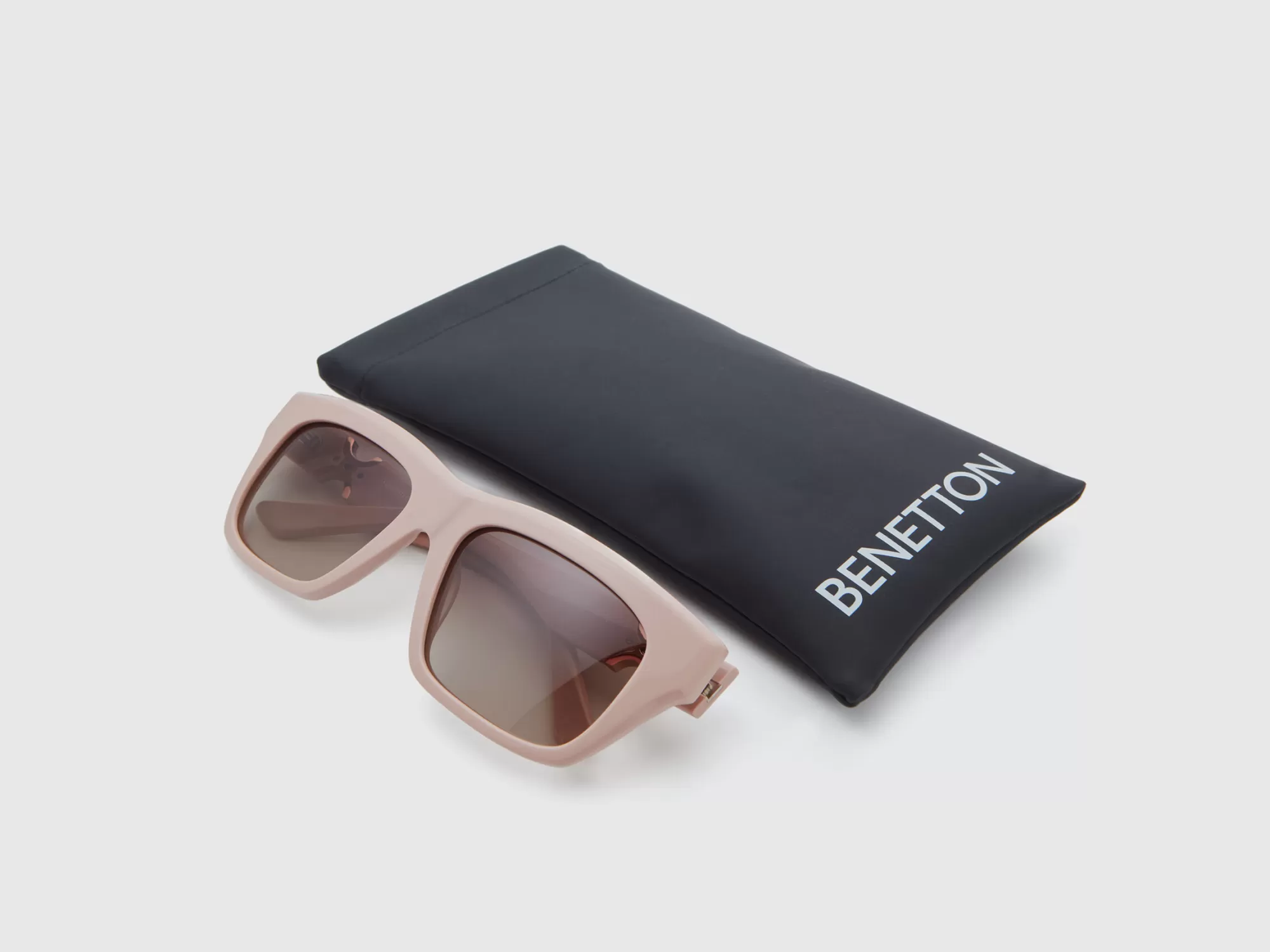 Benetton Gafas De Sol Rectangulares Rosa Claro-Mujer Accesorios Y Calzado