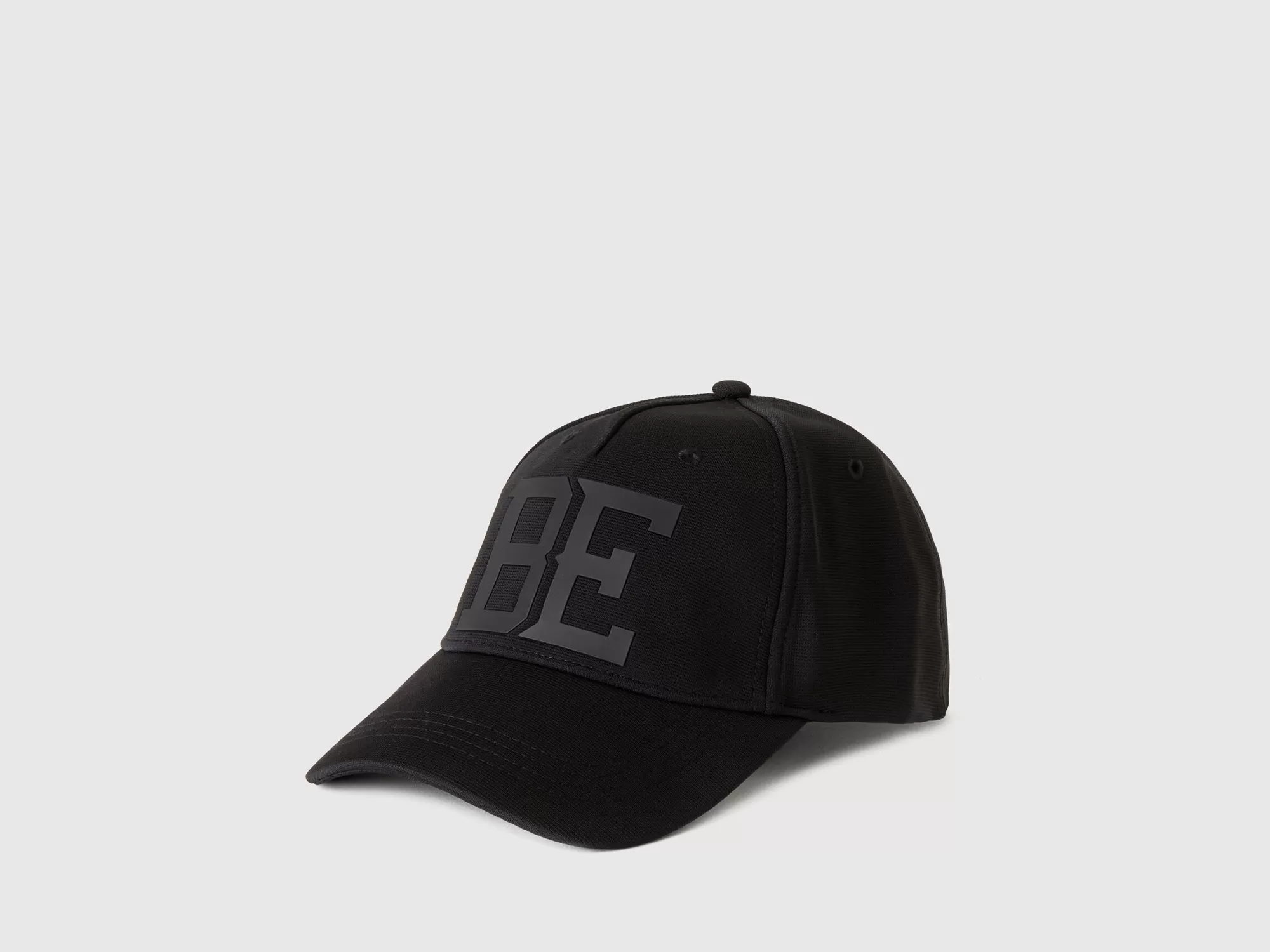 Benetton Gorra Negra Con Estampado "Be"-Hombre Accesorios Y Calzado