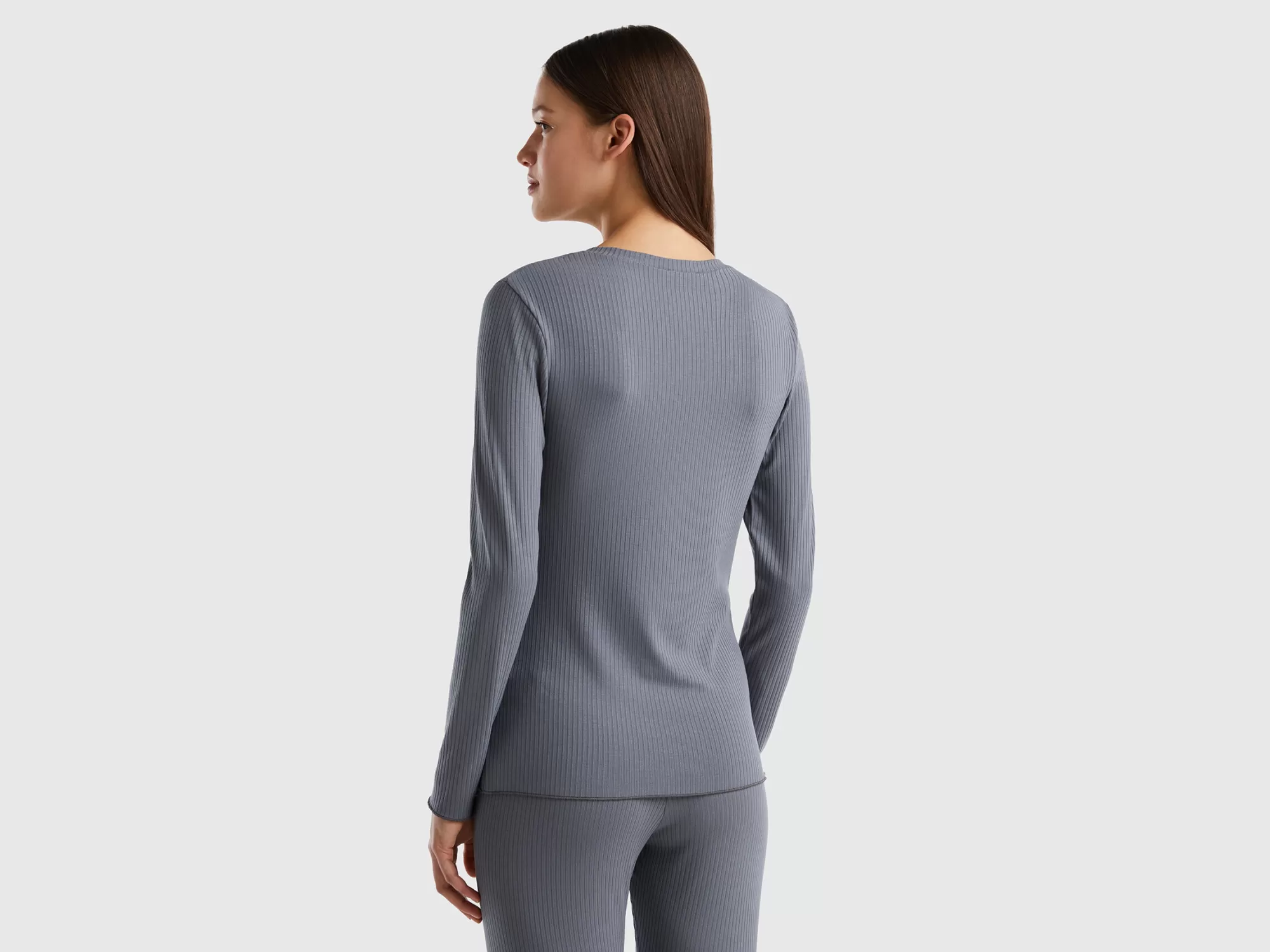 Benetton Jersey Acanalado Slim Fit-Mujer Loungewear