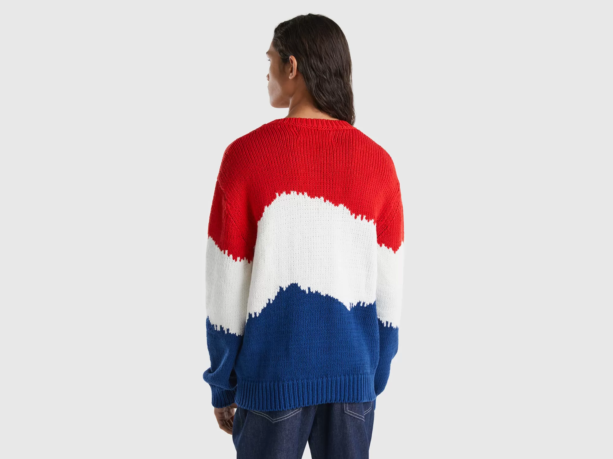 Benetton Jersey Color Block-Hombre Prendas De Punto