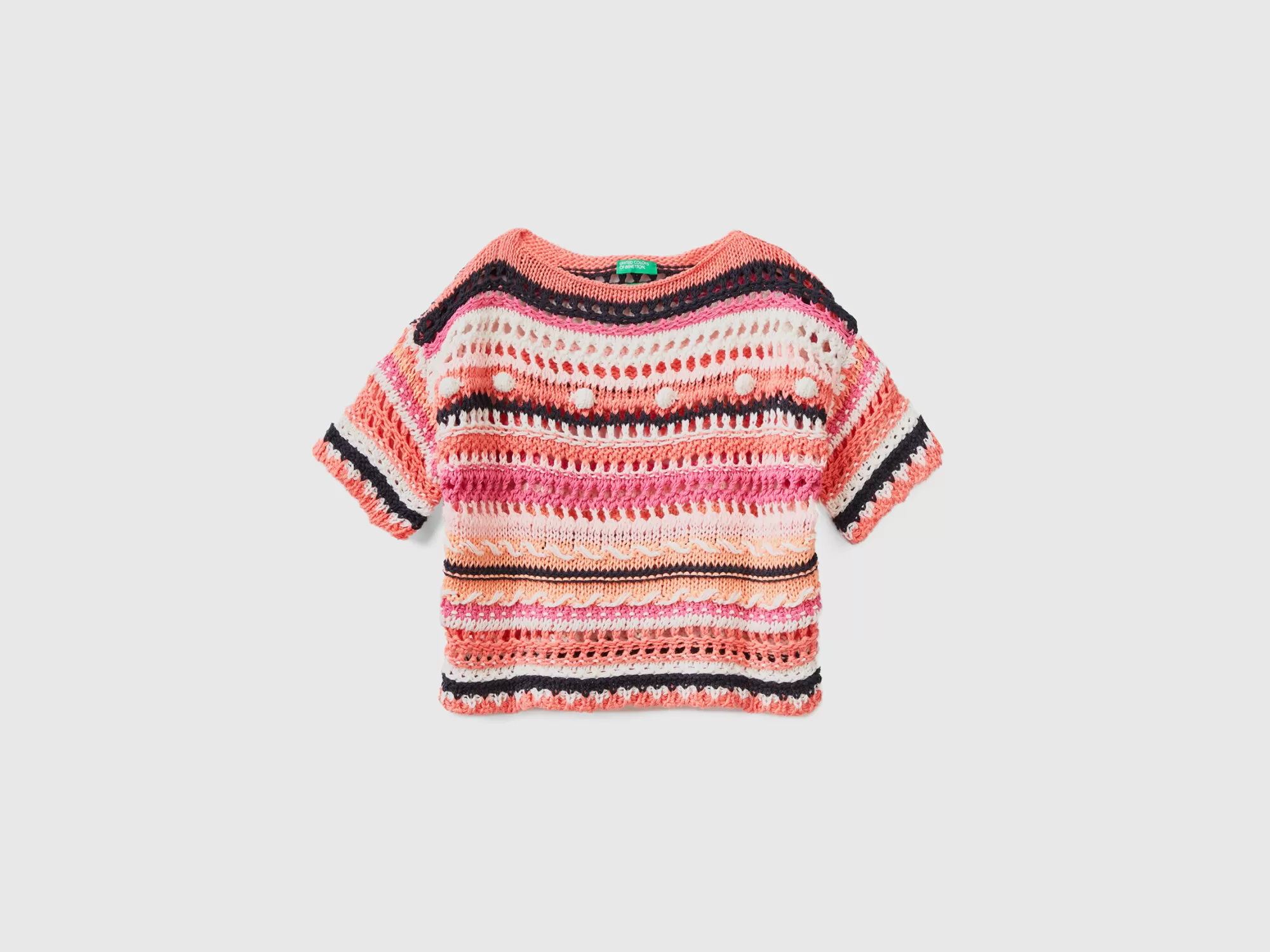 Benetton Jersey Con Acabado De Crochet-Niños Prendas De Punto