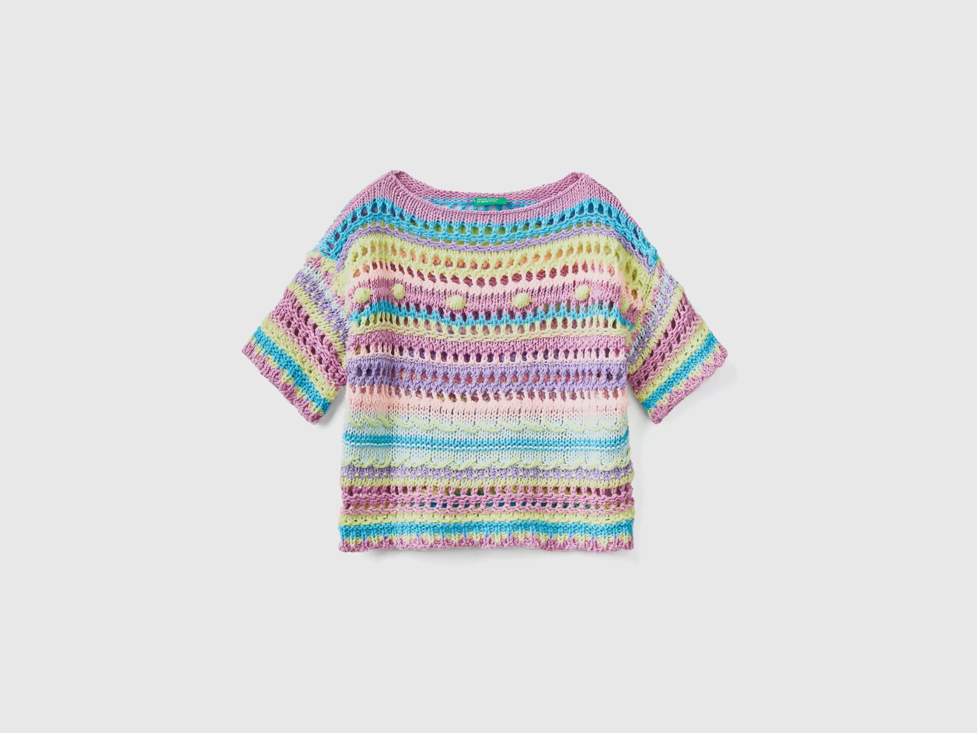 Benetton Jersey Con Acabado De Crochet-Niños Prendas De Punto