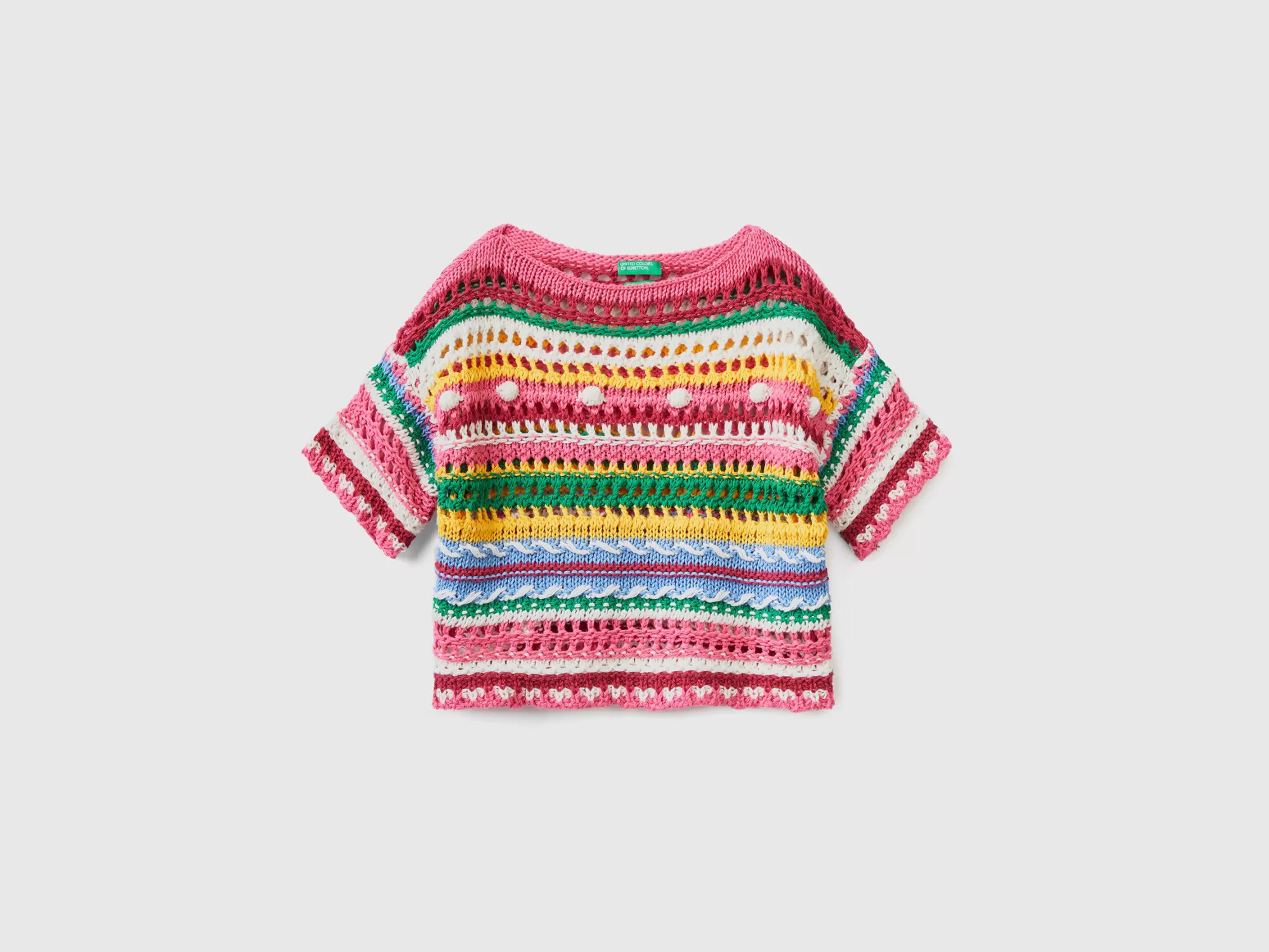 Benetton Jersey Con Acabado De Crochet-Niños Prendas De Punto