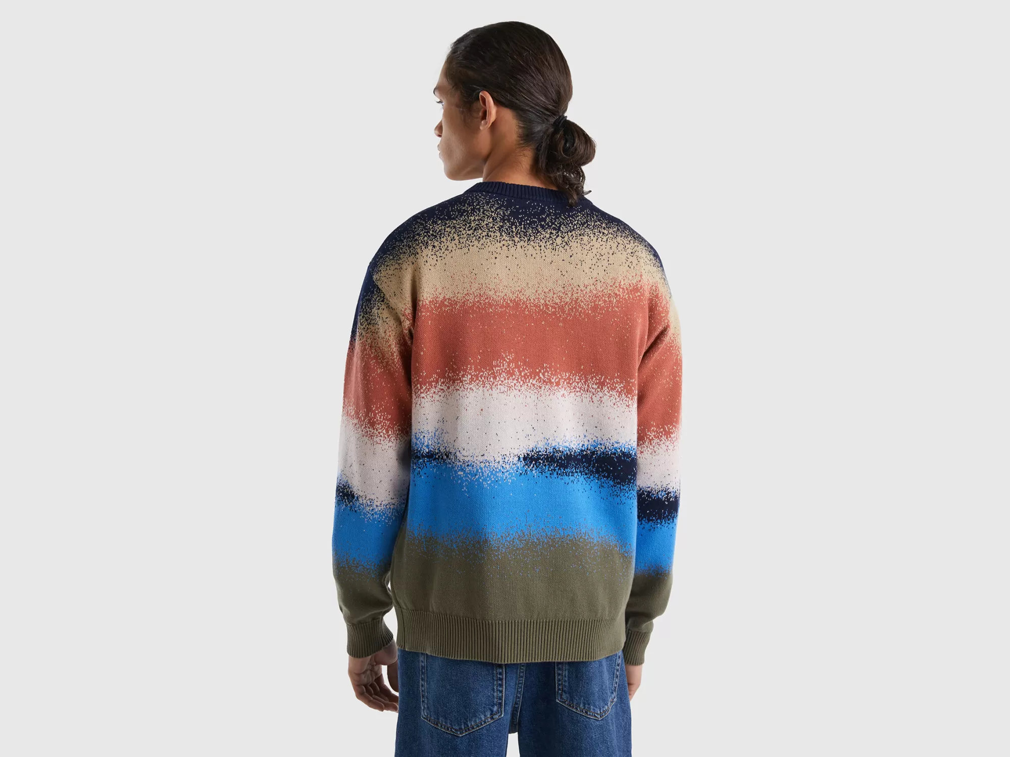 Benetton Jersey Con Estampado De Efecto Espray-Hombre Prendas De Punto