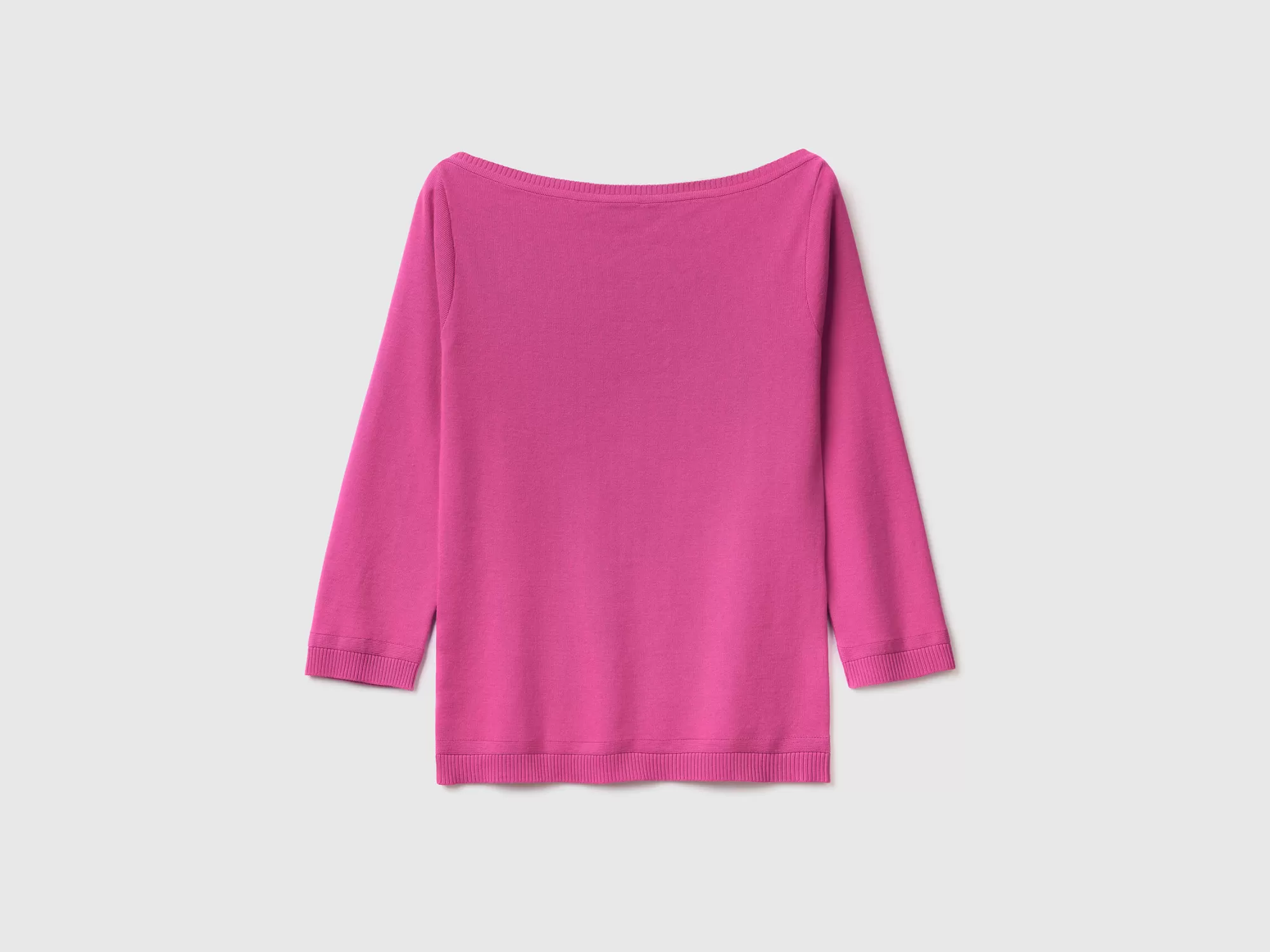 Benetton Jersey De 100 % Algodón Con Escote Barco-Mujer Prendas De Punto