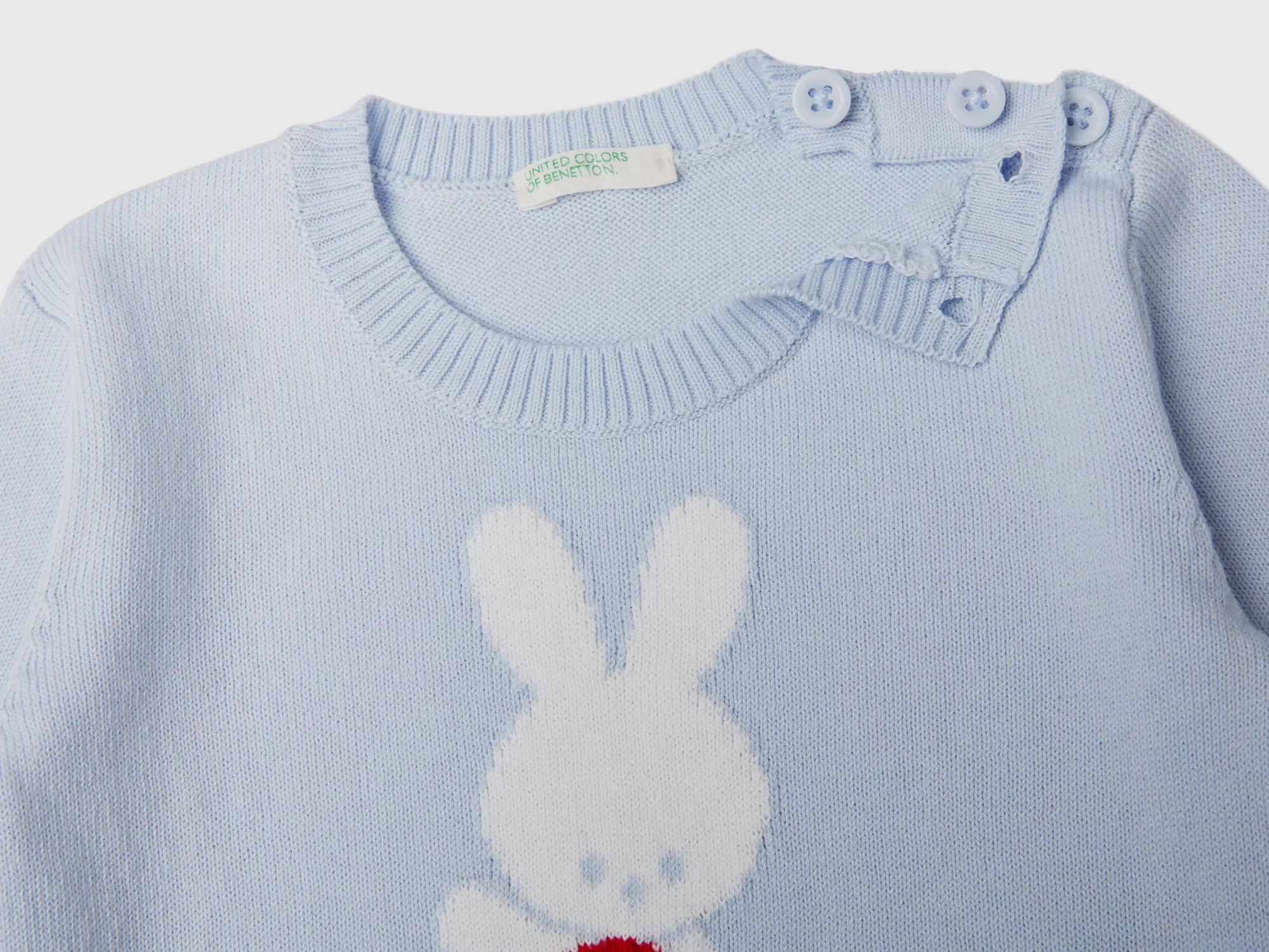 Benetton Jersey De Algodón Con Grabado-Niños Jerseis Y Sueteres