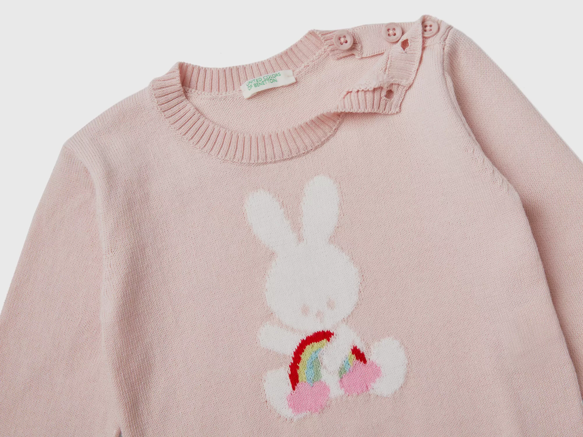 Benetton Jersey De Algodón Con Grabado-Niños Jerseis Y Sueteres