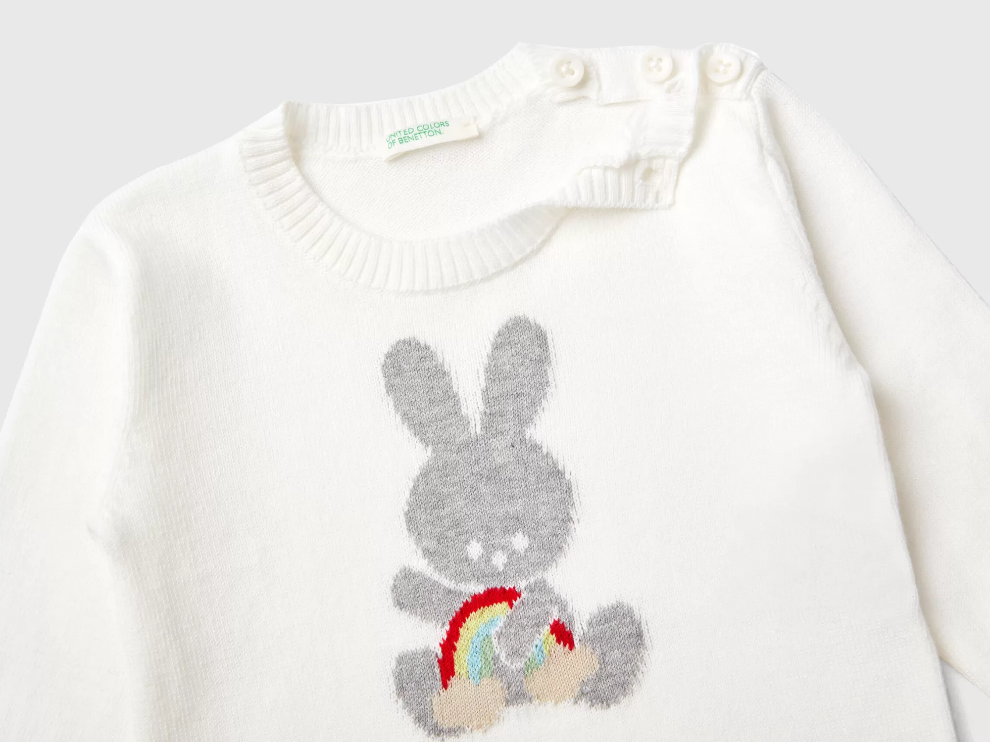 Benetton Jersey De Algodón Con Grabado-Niños Jerseis Y Sueteres