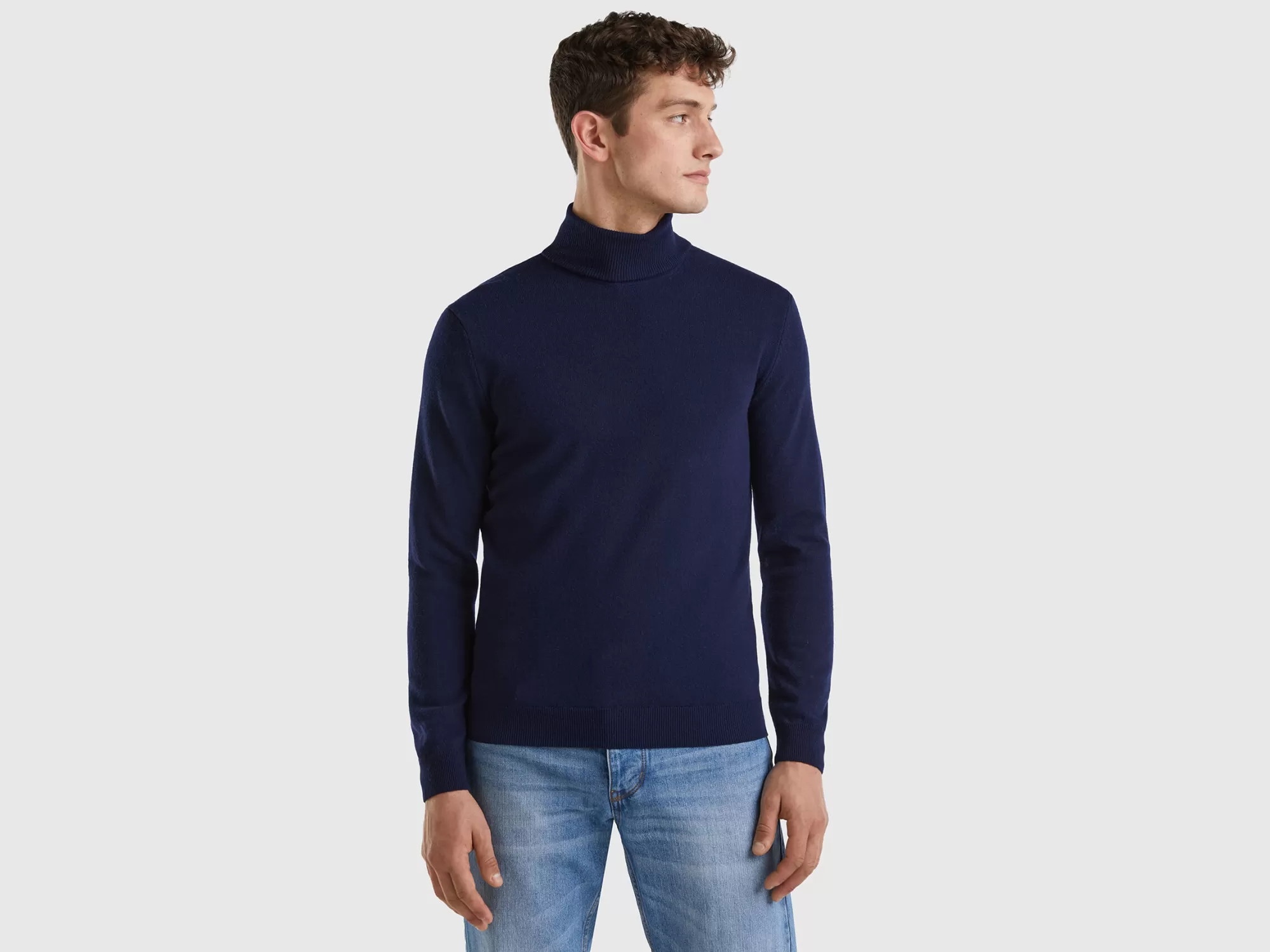 Benetton Jersey De Cuello Cisnede Pura Lana Merina-Hombre Prendas De Punto