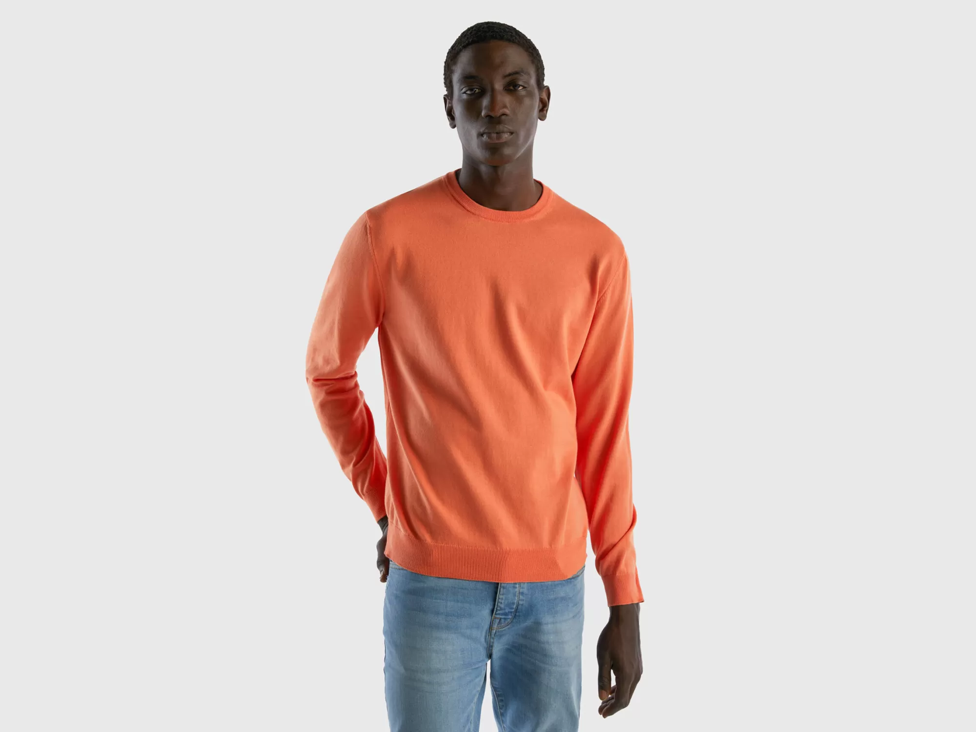 Benetton Jersey De Cuello Redondo De 100% Algodón-Hombre Prendas De Punto