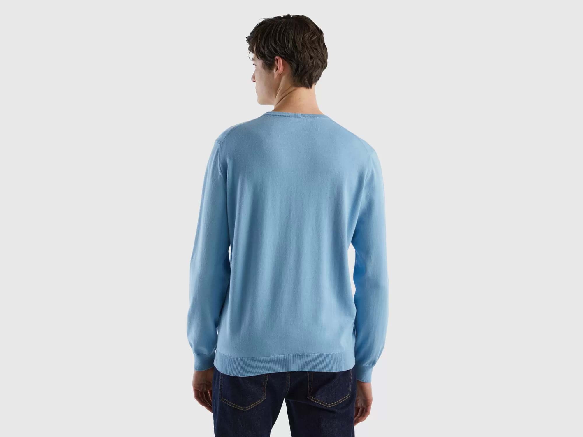 Benetton Jersey De Cuello Redondo De 100% Algodón-Hombre Prendas De Punto