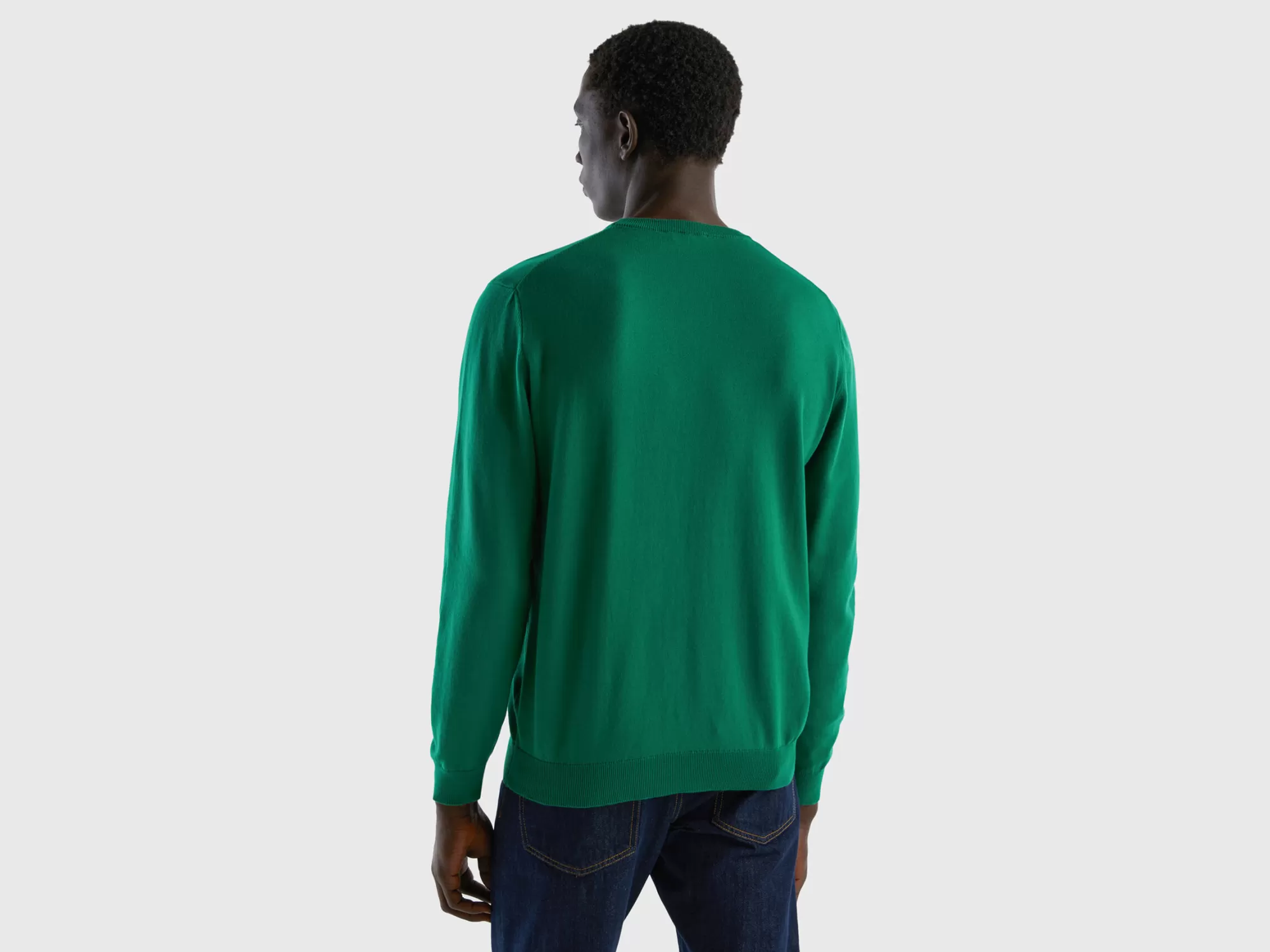 Benetton Jersey De Cuello Redondo De 100% Algodón-Hombre Prendas De Punto