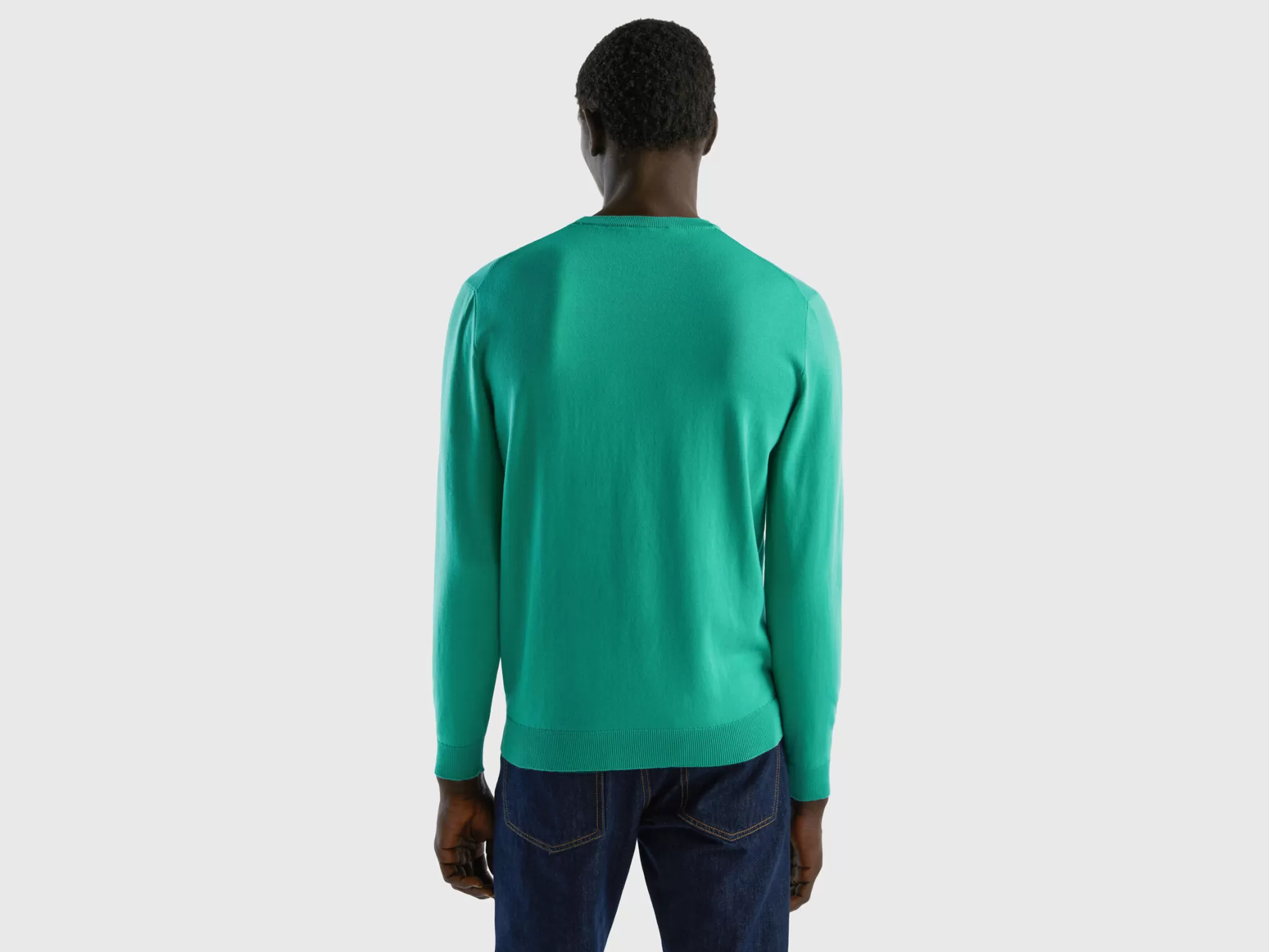 Benetton Jersey De Cuello Redondo De 100% Algodón-Hombre Prendas De Punto