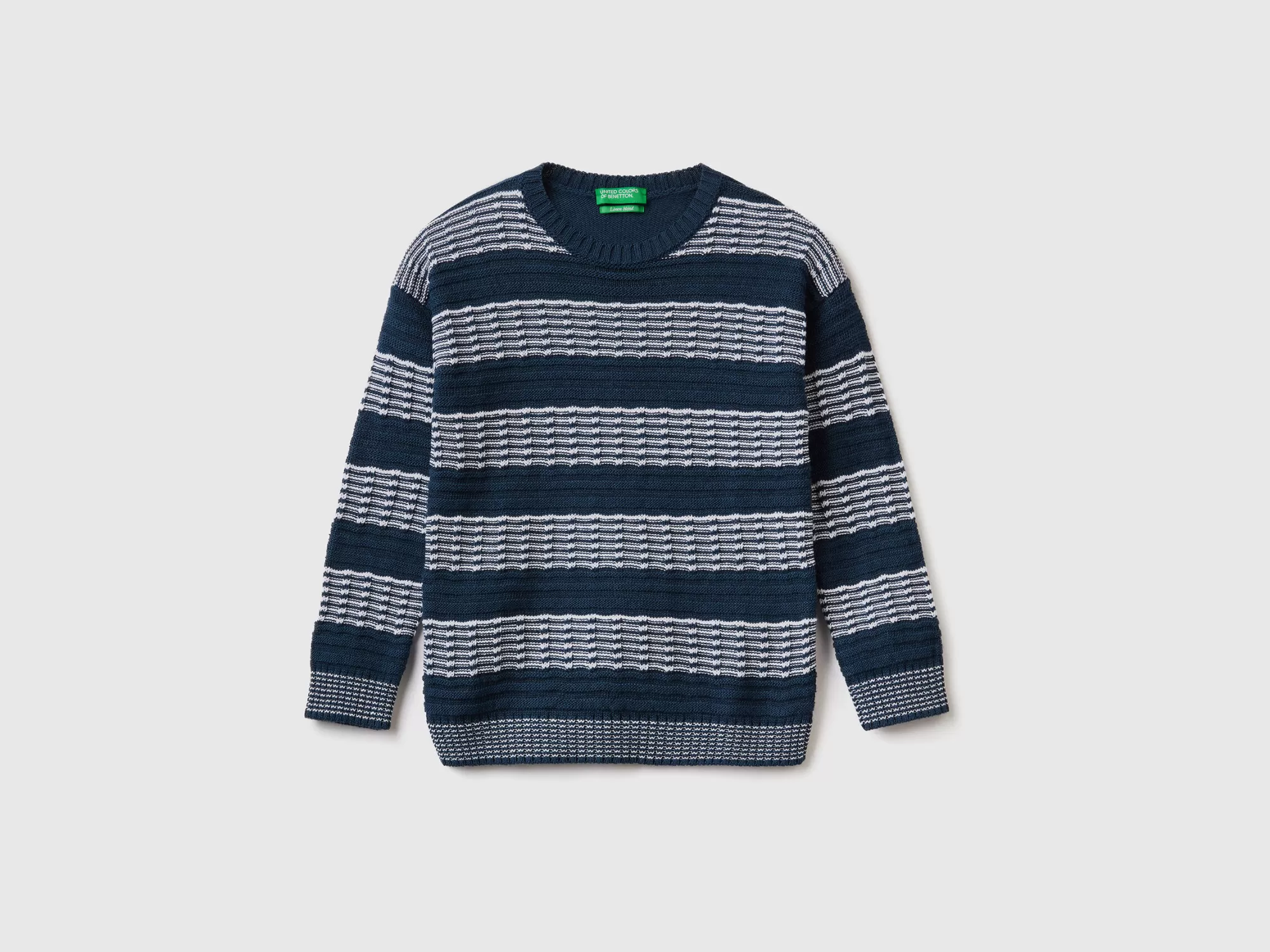 Benetton Jersey De Cuello Redondo De Lino Mixto-Niños Prendas De Punto