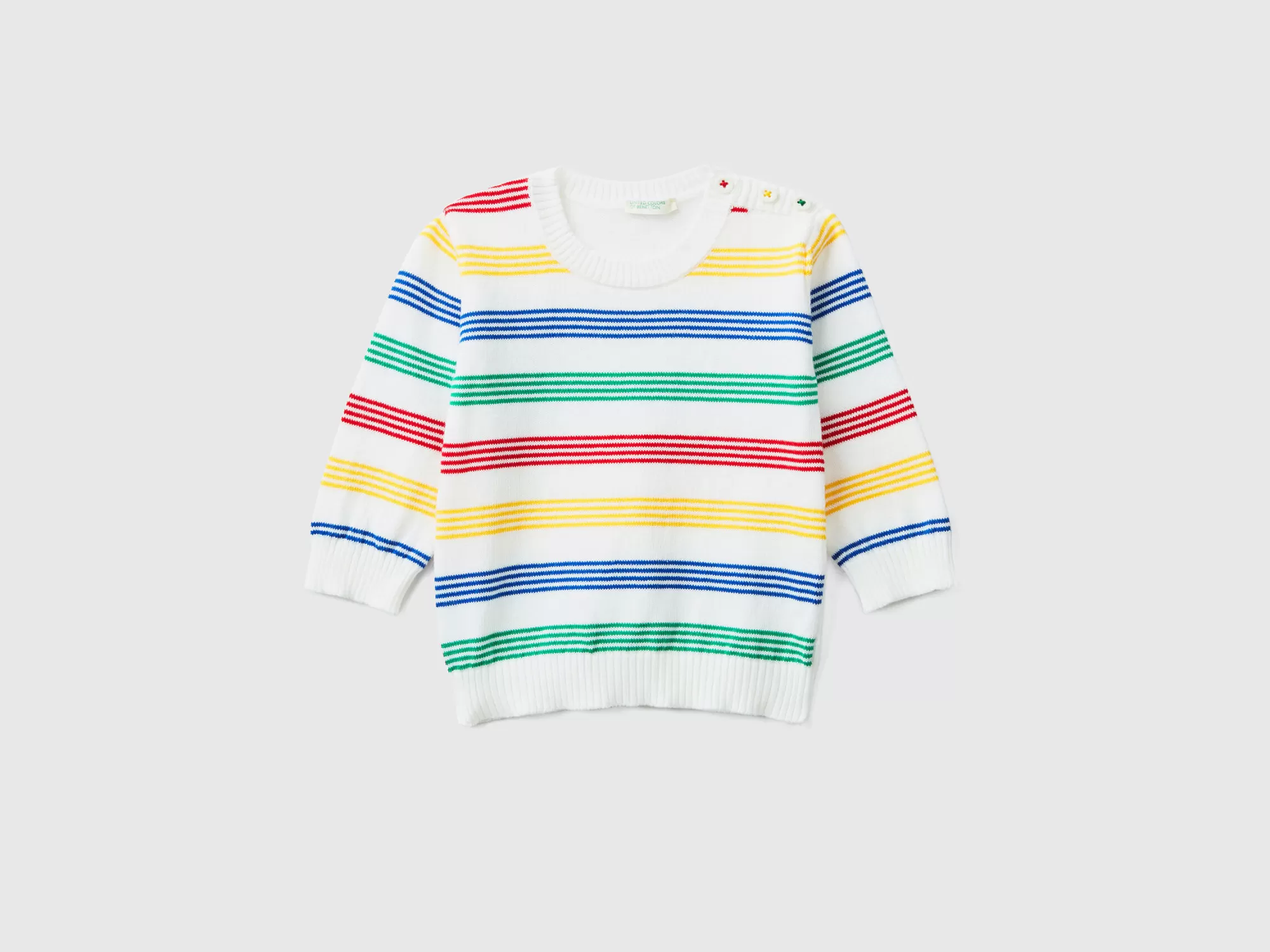 Benetton Jersey De Rayas De 100 % Algodón-Niños Jerseis Y Sueteres