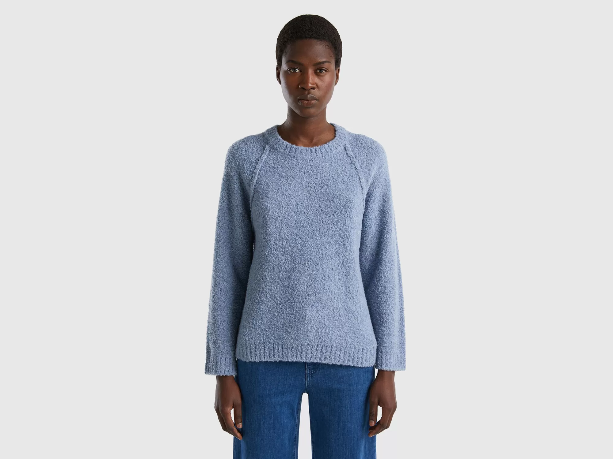 Benetton Jersey De Tejido Boucle-Mujer Prendas De Punto