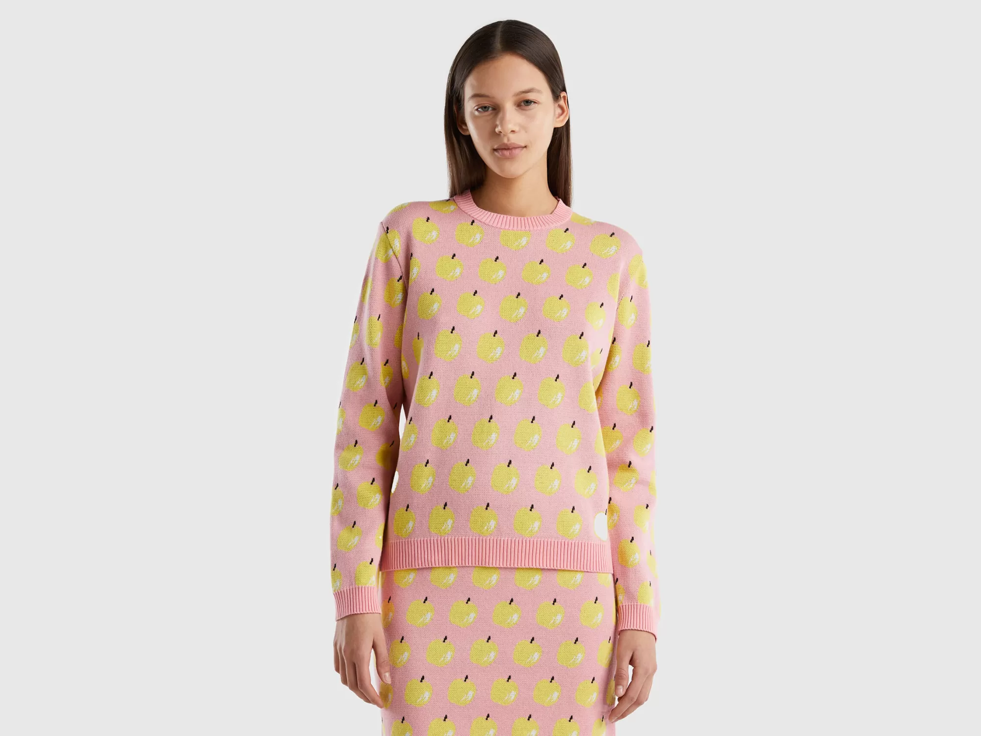 Benetton Jerseycon Estampado De Manzanas-Mujer Prendas De Punto